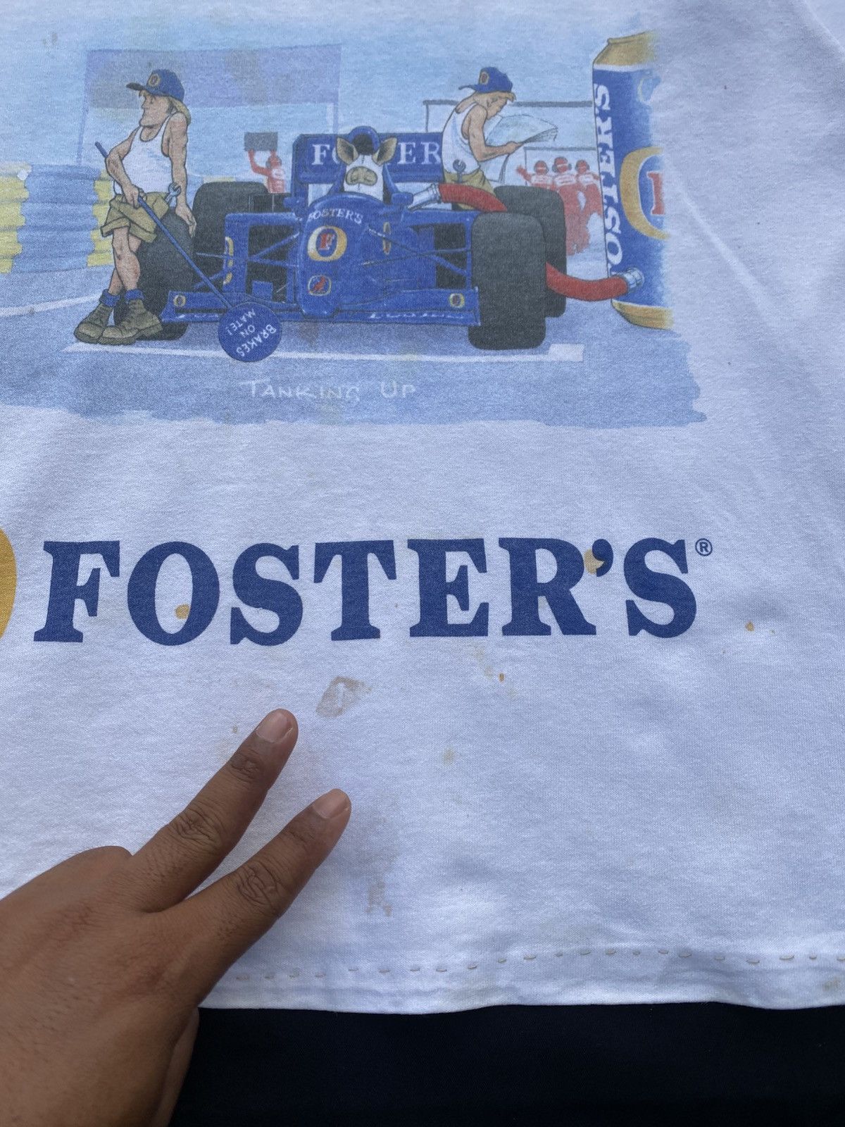 Vintage Rare Vintage 90s Foster’s Formula One Racing Team Tshirt Size US M / EU 48-50 / 2 - 13 Thumbnail