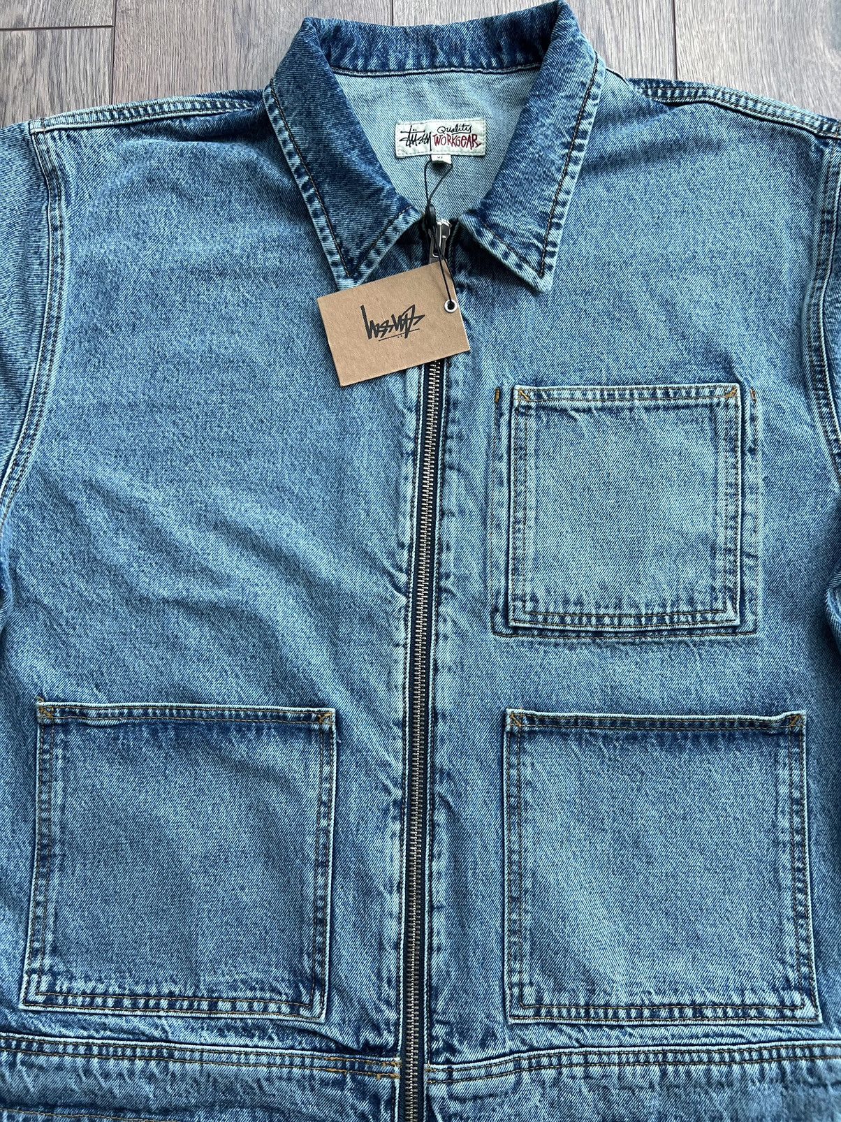 Stussy Stussy FW24 Denim Zip Up Work Jacket “Washed Blue” XL Size US XL / EU 56 / 4 - 3 Thumbnail