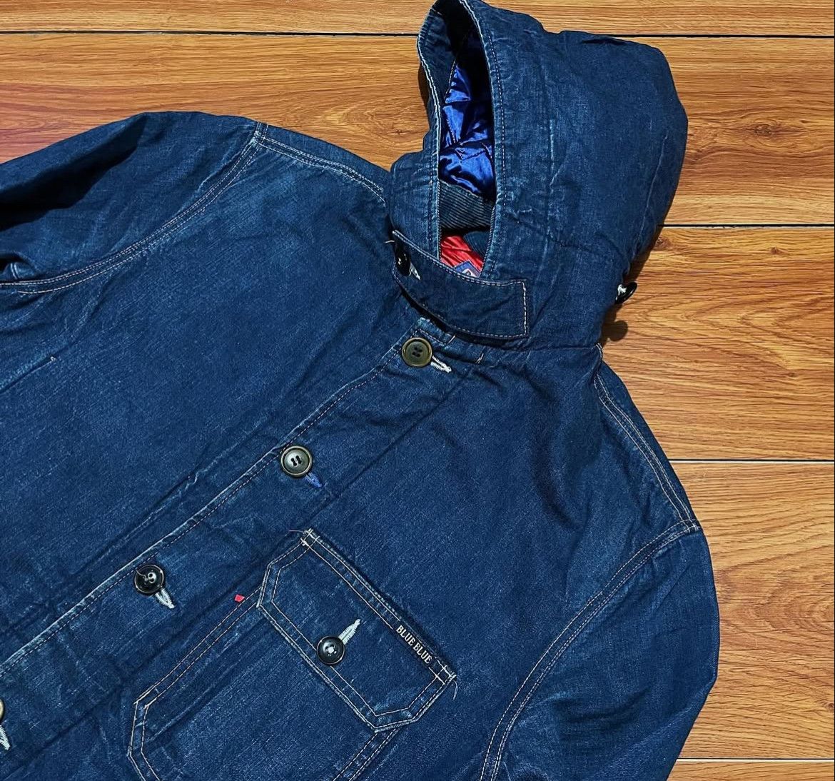 Blue Blue Japan 2000s Blue Blue Japan Quilted Denim Coat Jacket Size US L / EU 52-54 / 3 - 3 Thumbnail
