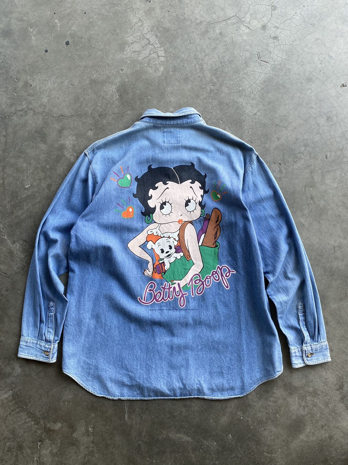 Vintage Vintage Denim Betty Boop Button Up Shirt Size US M / EU 48-50 / 2 - 2 Thumbnail