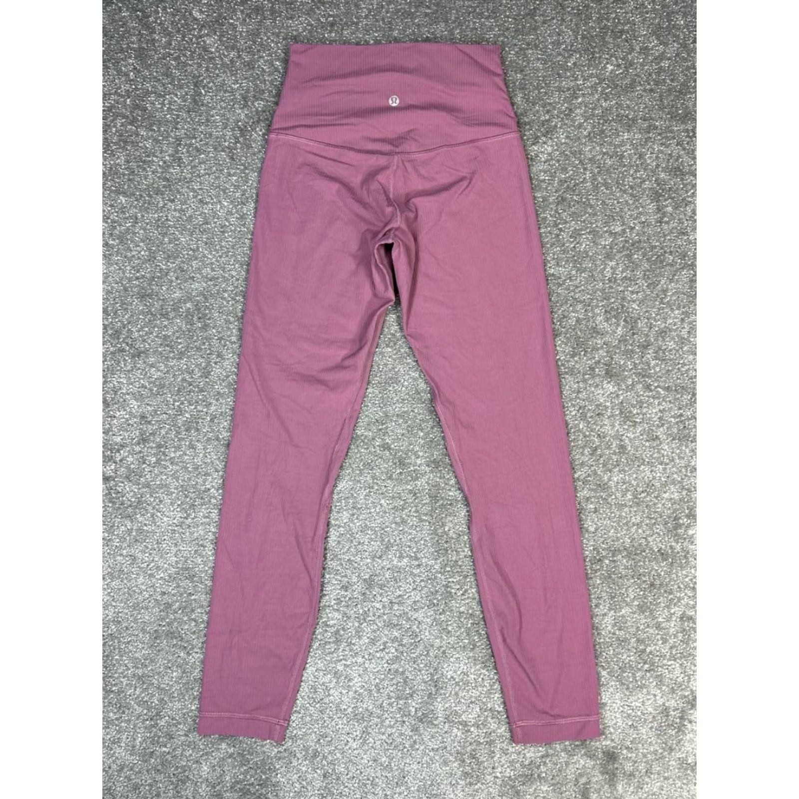 Lululemon Align Ribbed High Rise Pants Womens 4 Pink Logo Stretch Yoga