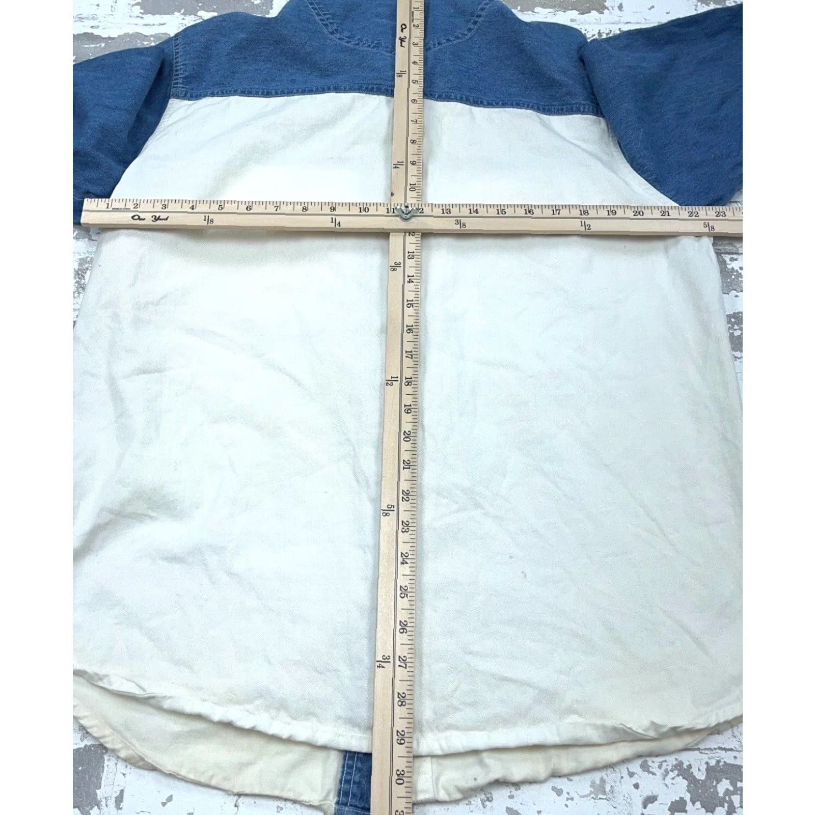Faded Glory VINTAGE Faded Glory Shirt Men Large Blue White Denim Western Cowboy Brush Y2K Size US L / EU 52-54 / 3 - 6 Thumbnail