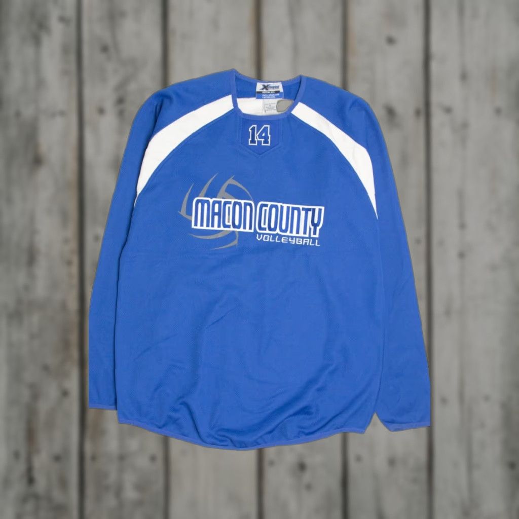 Vintage VINTAGE XGrain Sportswear Macon County Volleyball Jersey Shirt Medium Blue Unisex Adults - 29 Length 21 Chest Width Size US M / EU 48-50 / 2 - 1 Thumbnail