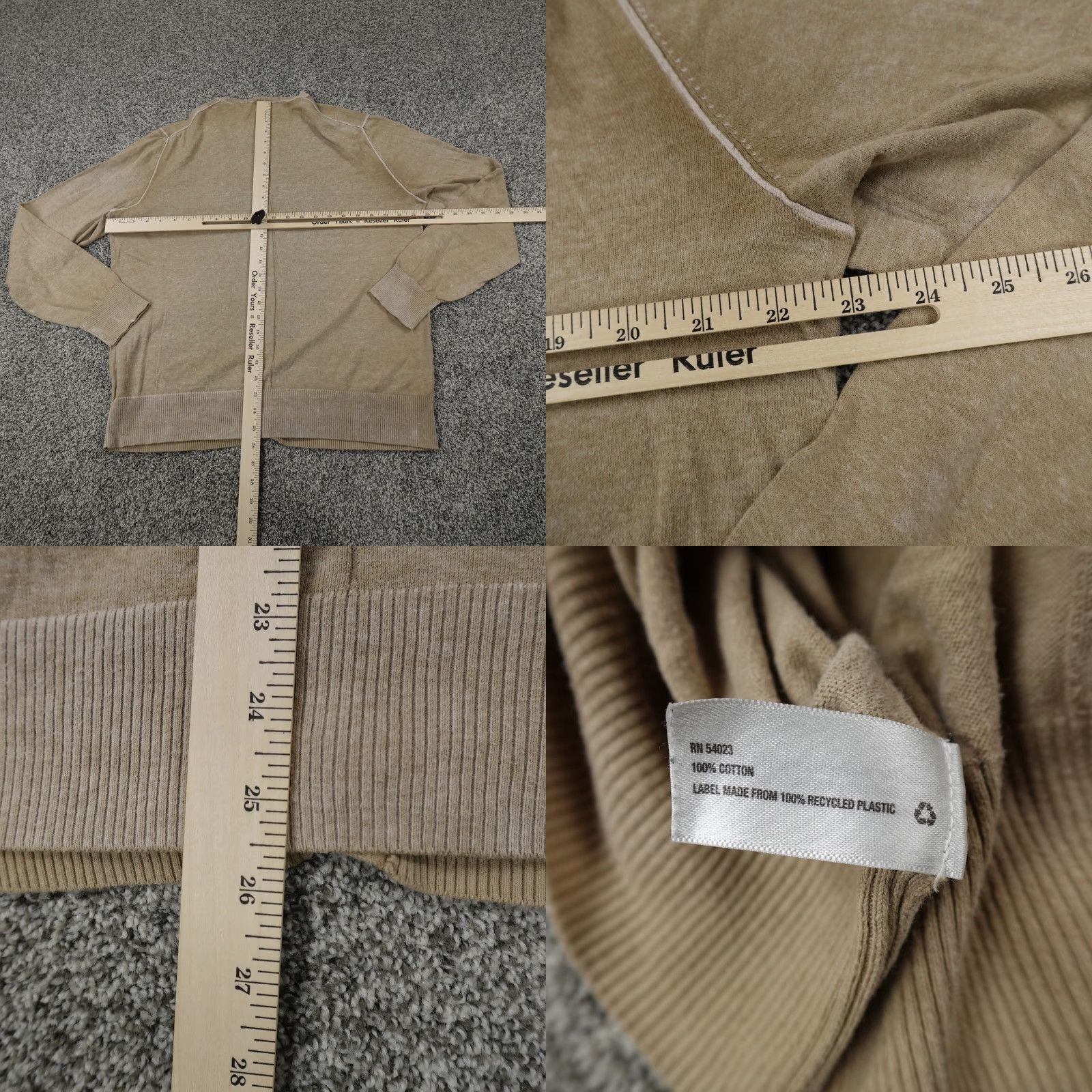 Gap Gap Sweater Mens Large Brown Tan Beige Cardigan Sweatshirt - Knt/Grunge Casual Button V-Neck, Regular Fit, Old Gap, Men’s Knit Vest/Outerwear Size US L / EU 52-54 / 3 - 8 Thumbnail