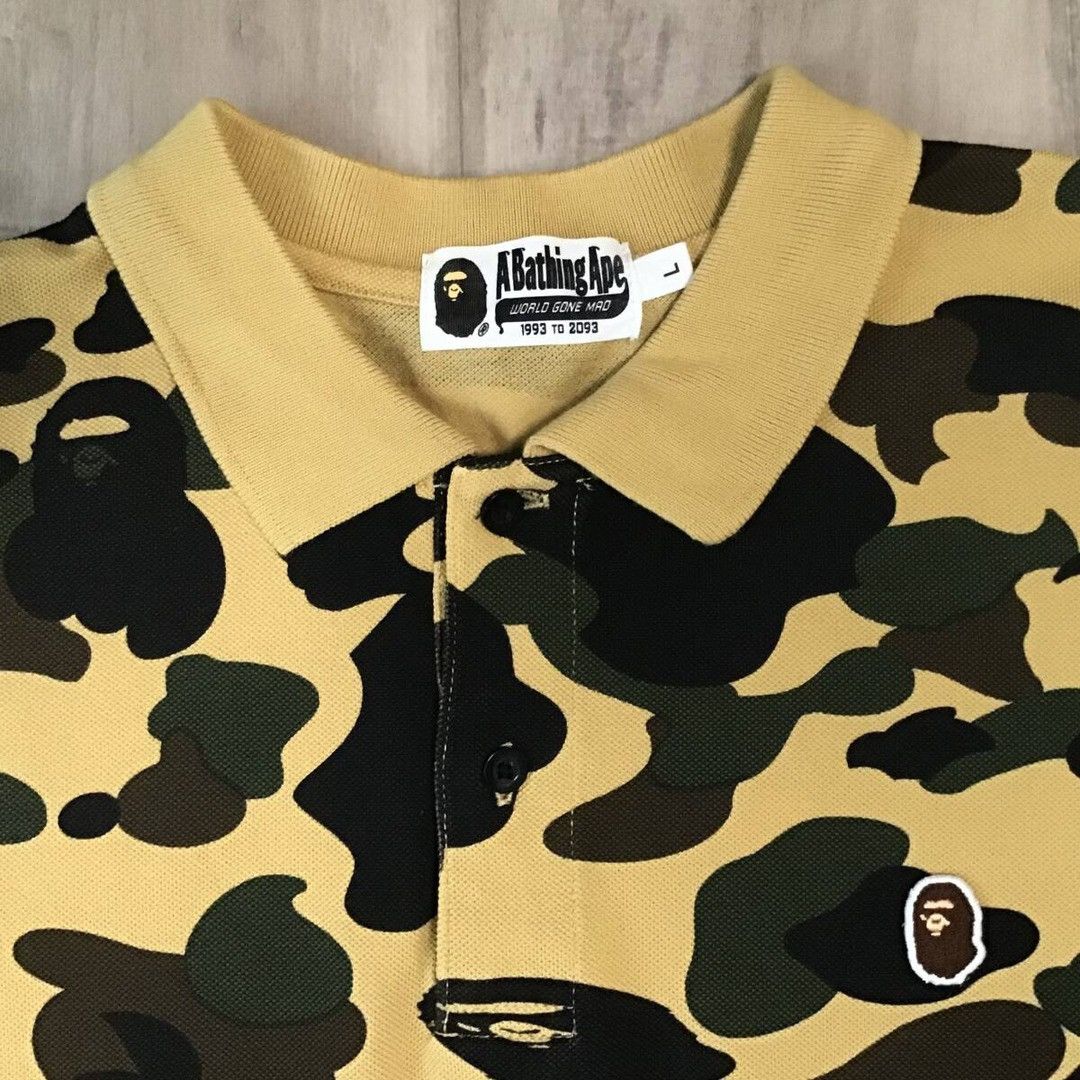 Bape BAPE Polo shirt 1st camo yellow a bathing ape Size US L / EU 52-54 / 3 - 3 Thumbnail