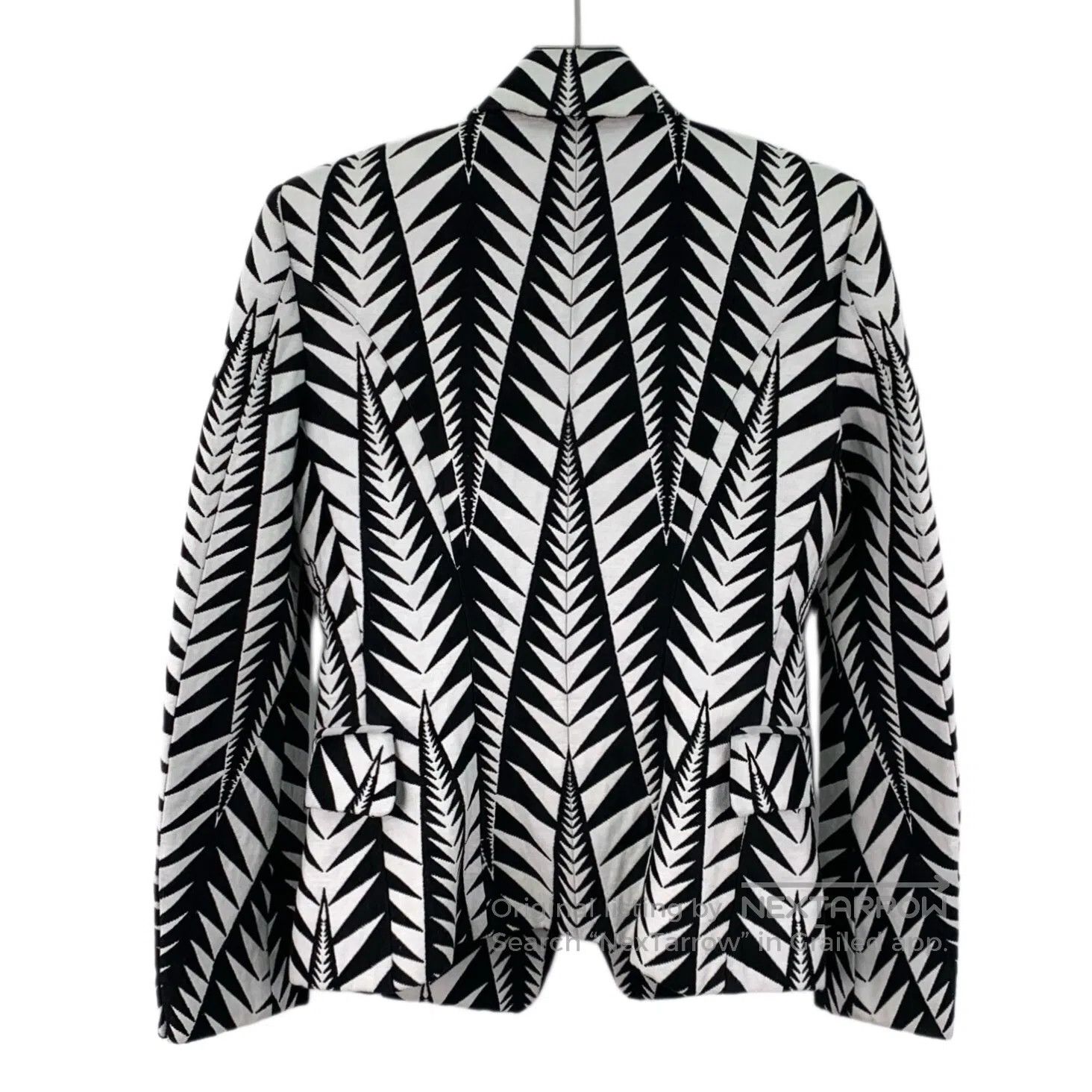 Balmain BALMAIN Black and white plaid geometric pattern printed co Size US XXS / EU 40 - 2 Thumbnail