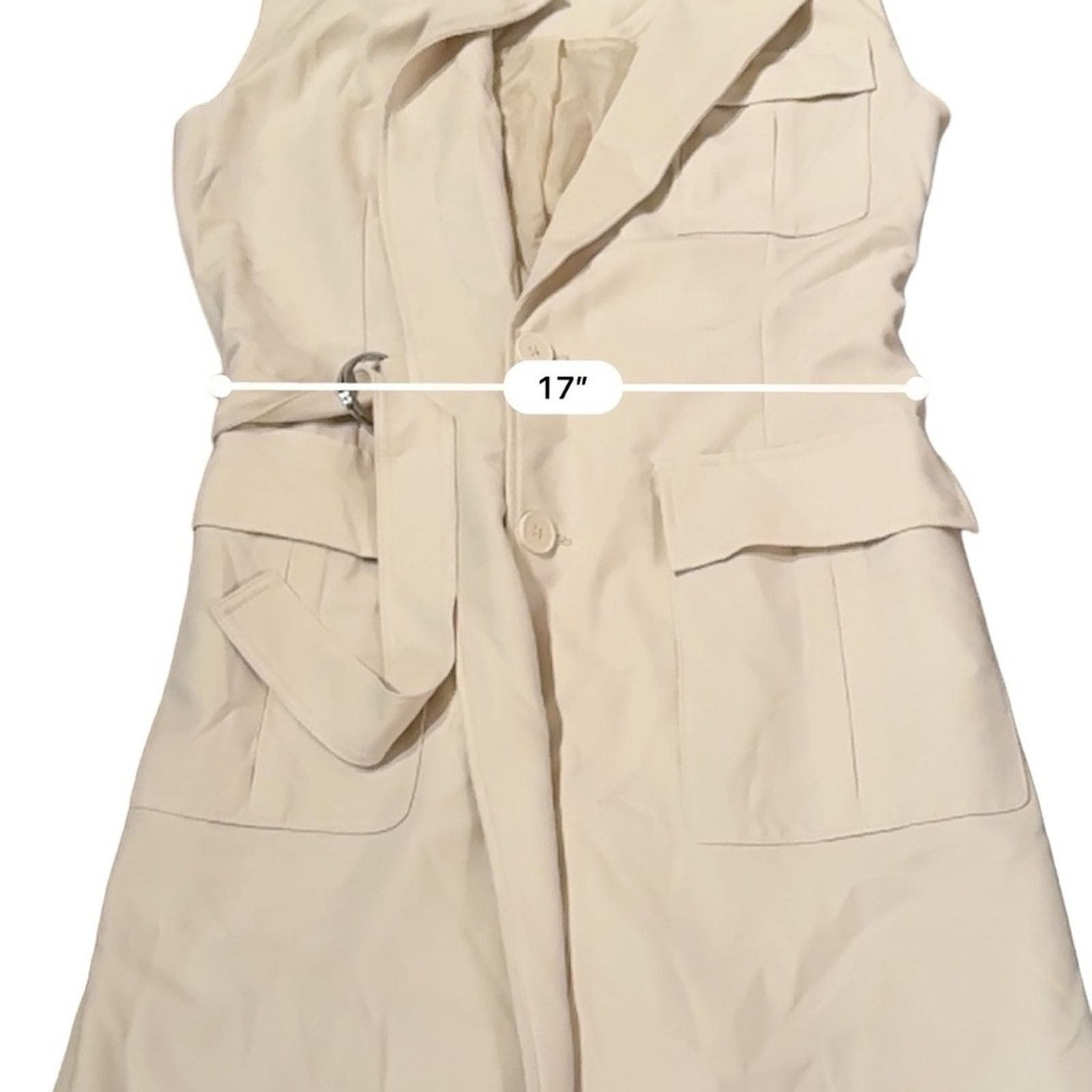 Other RTR Marina Moscone Collective Cream Long Wrap Vest Coat Sz M Size M / US 6-8 / IT 42-44 - 15 Thumbnail