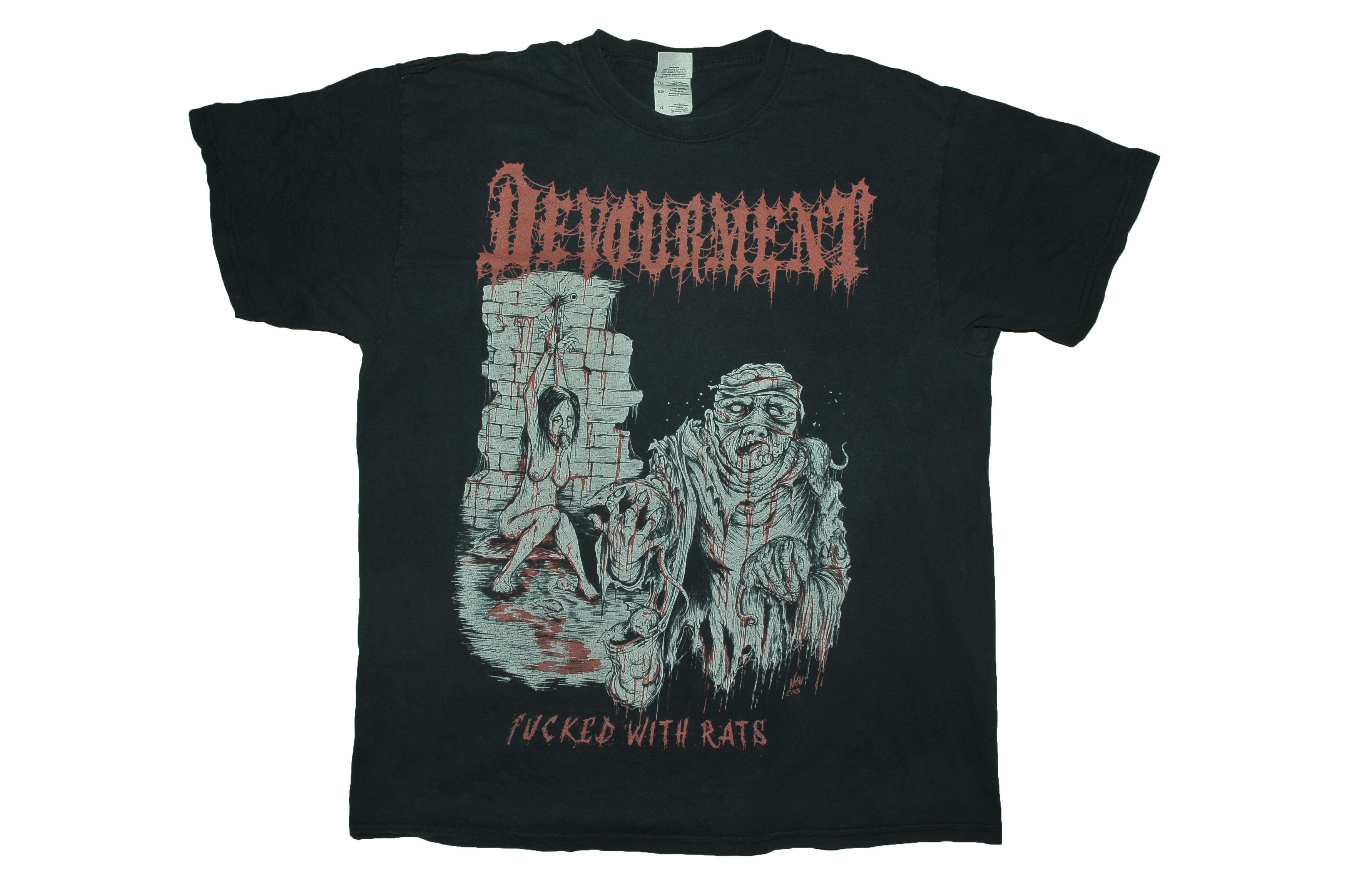 Fruit Of The Loom Devourment Band T-Shirt F***ed With Rats Death Metal Tee XL Size US XL / EU 56 / 4 - 1 Thumbnail