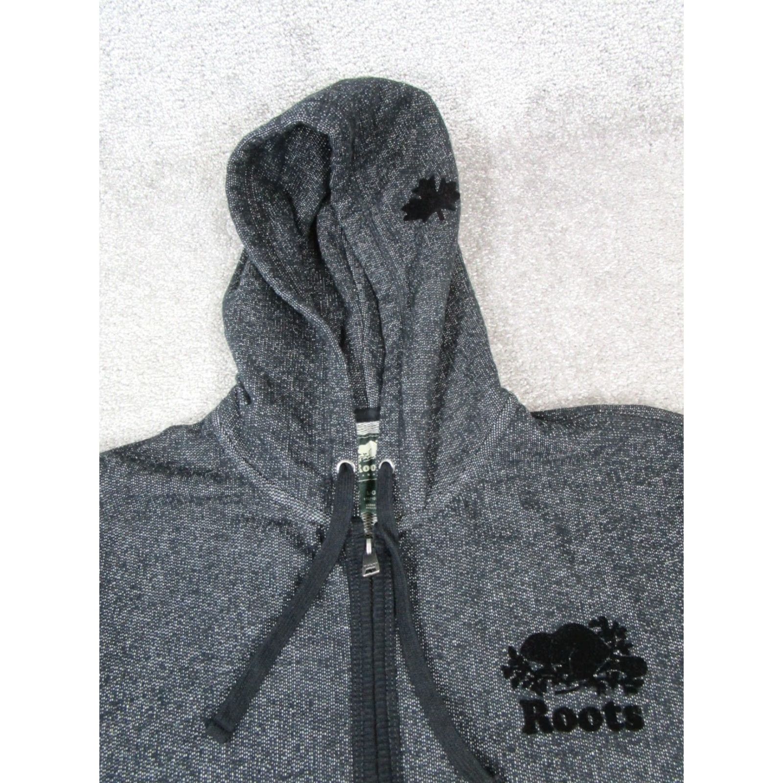 Roots VINTAGE Roots Hoodie Womens L Black Cotton Blend Full Zip Crew Neck Activewear Hiking Running & Jogging Walking Mens Womens Girls Boys Size L / US 10 / IT 46 - 2 Thumbnail