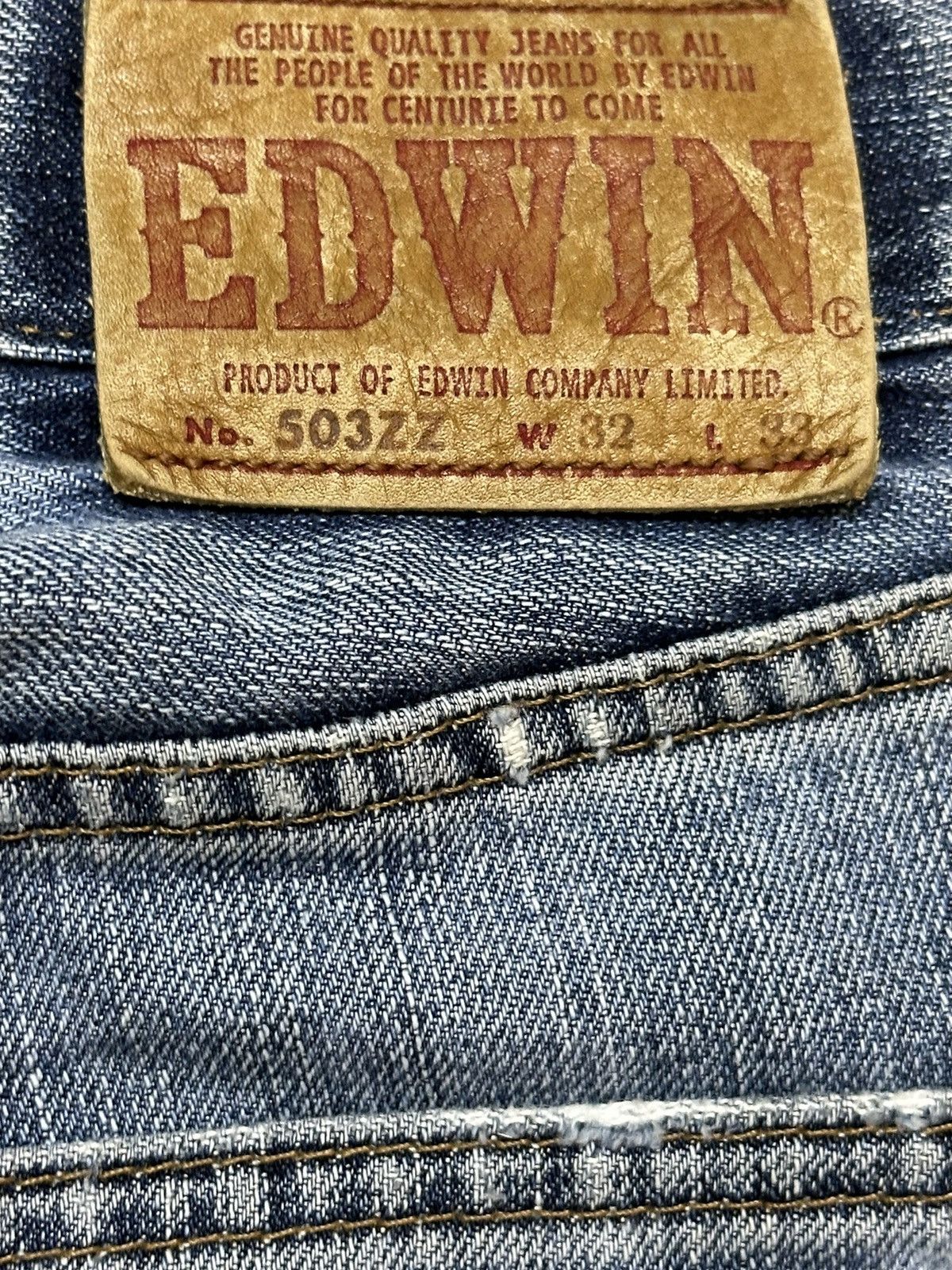 Edwin Vintage Edwin 503zz Faded Blue Wash Distress Loose Jeans Size US 32 / EU 48 - 8 Thumbnail