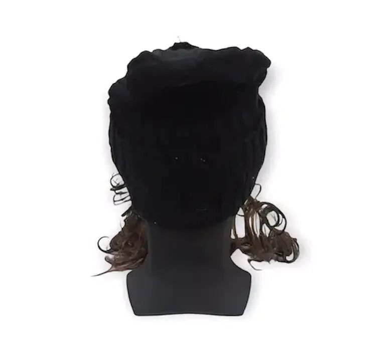 Japanese Brand Japanese Brand Plain with Fake Hair Beanie Hat Size ONE SIZE - 4 Thumbnail