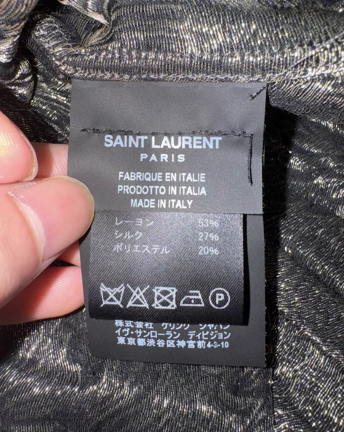 Saint Laurent Paris Saint Laurent 18FW Black/Gold Silk Embroidered Floral Shirt Size US L / EU 52-54 / 3 - 8 Thumbnail