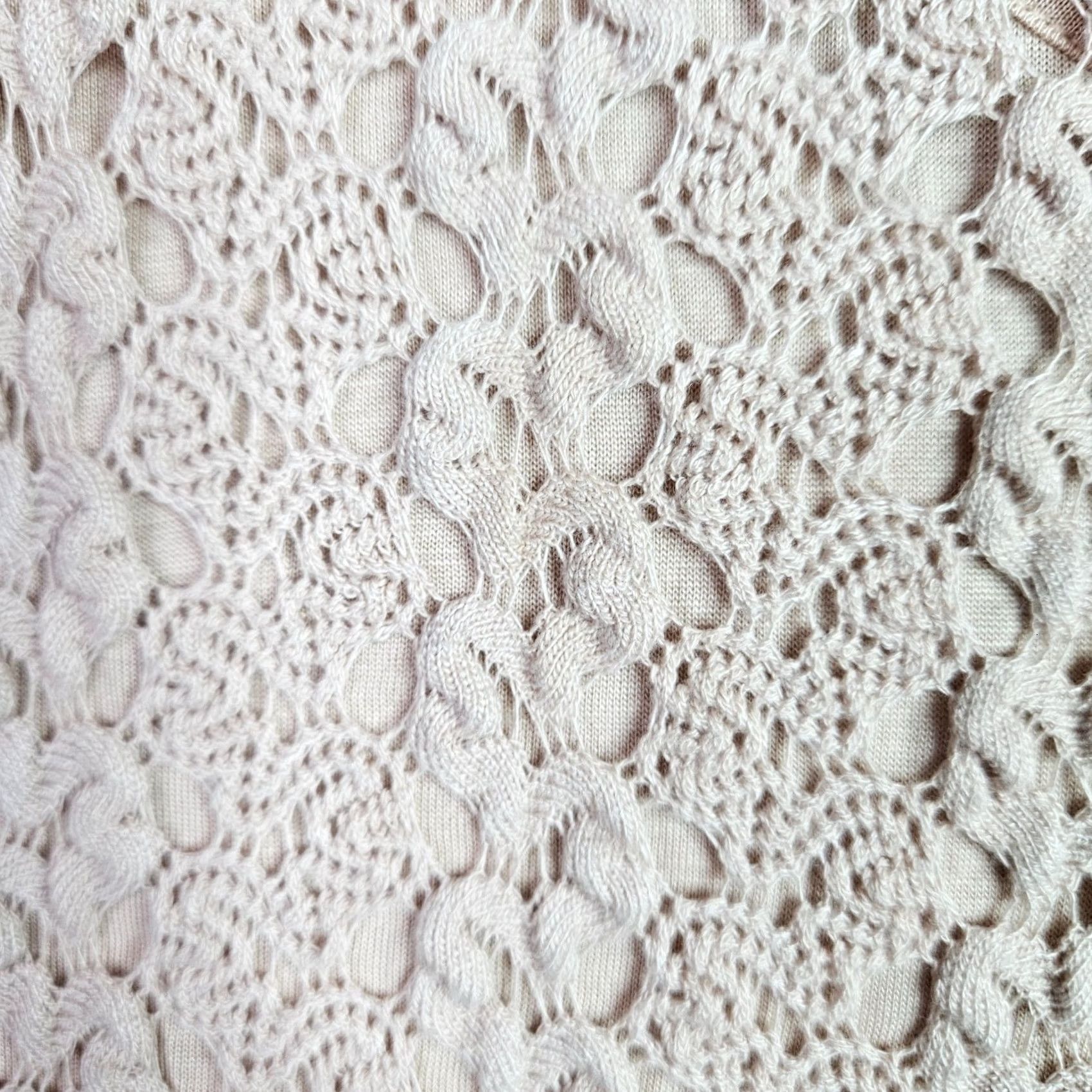 Free People Free People Women's Shirt Adult S Beige Crochet Lace Bell Sleeve Scoop Neck Top Size S / US 4 / IT 40 - 5 Thumbnail