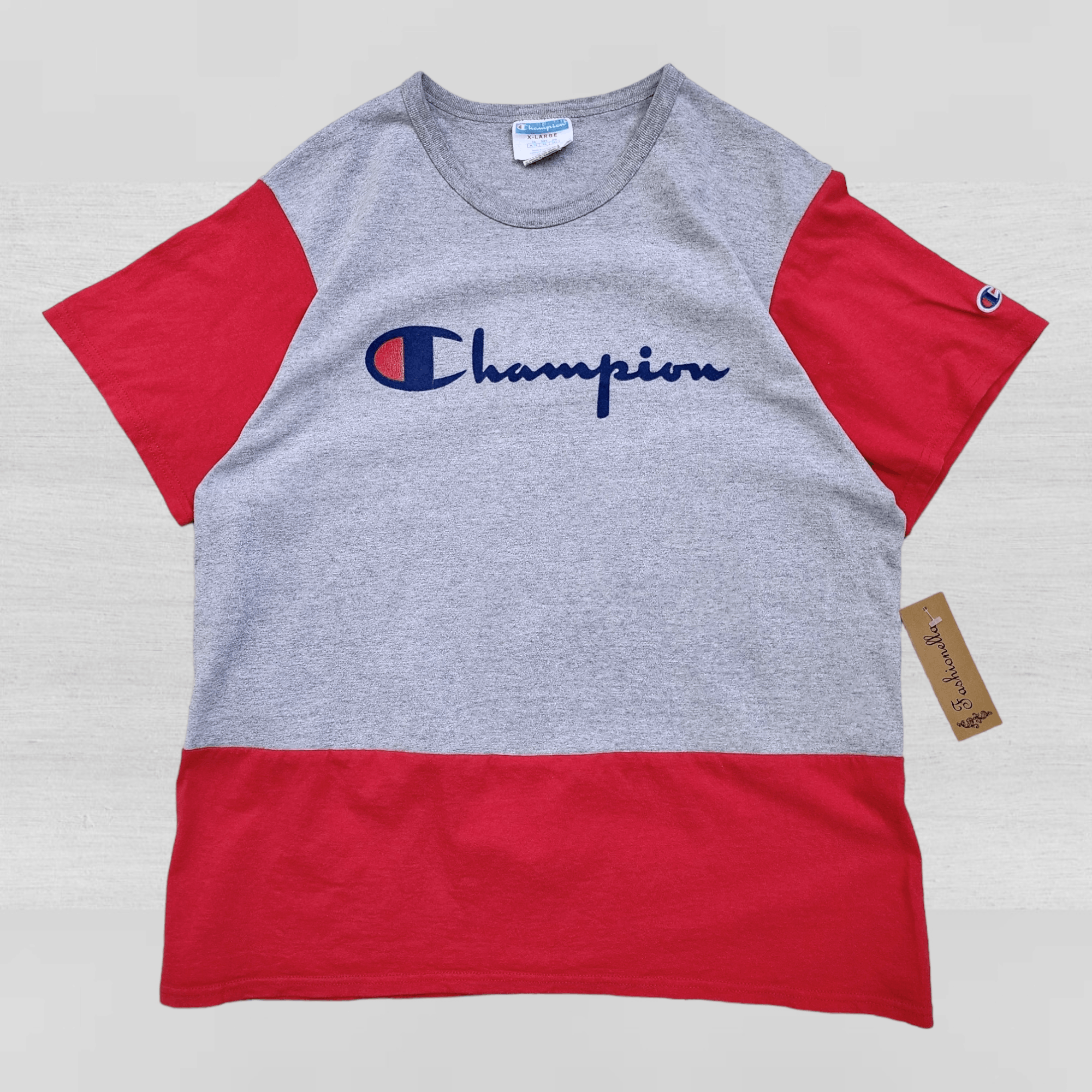 Champion Champion custom t-shirt grey-red, size XL, like new Size US XL / EU 56 / 4 - 1 Thumbnail