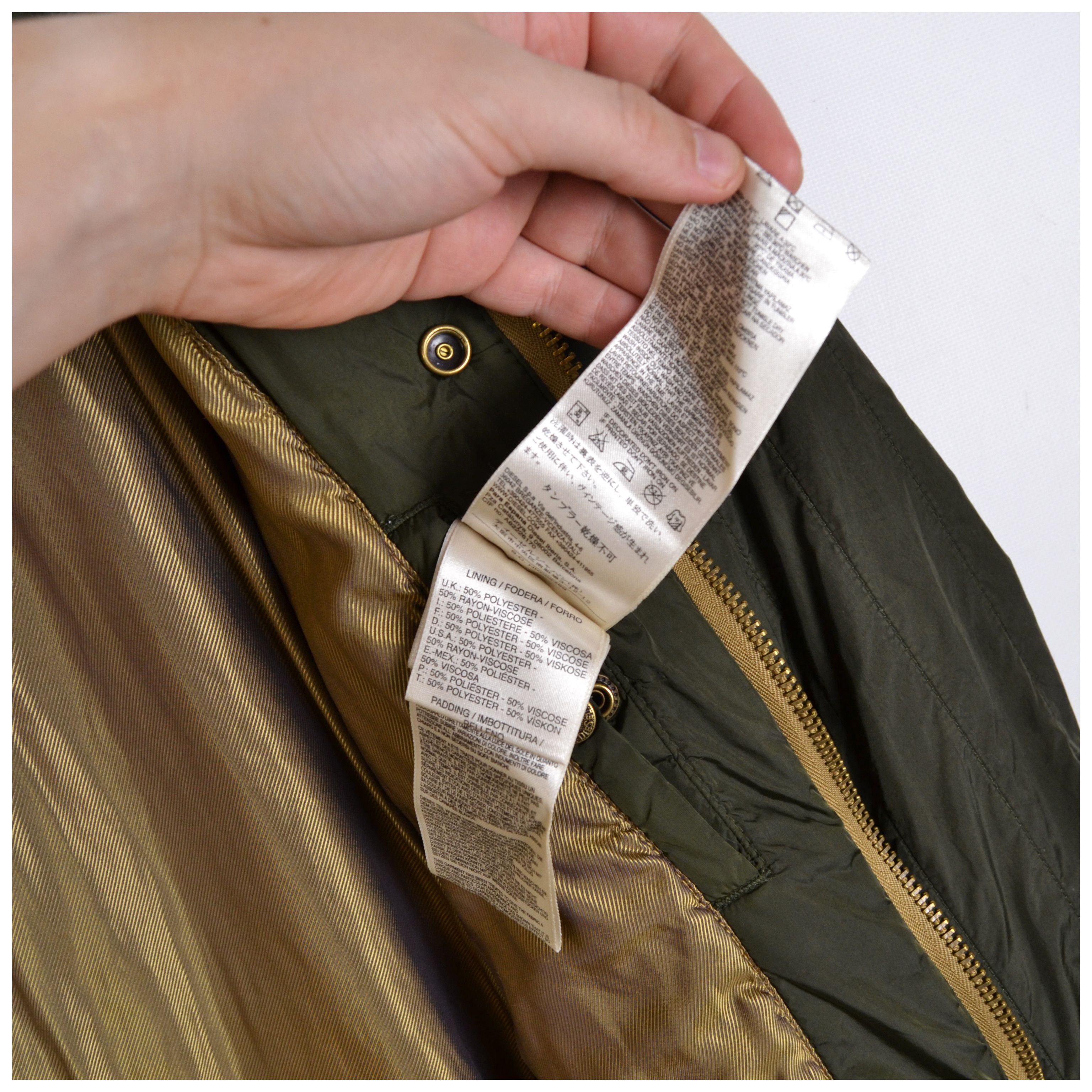 Diesel × Vintage Diesel Co Quilted Bomber Jacket Military Khaki Sz M/L Size US L / EU 52-54 / 3 - 15 Thumbnail
