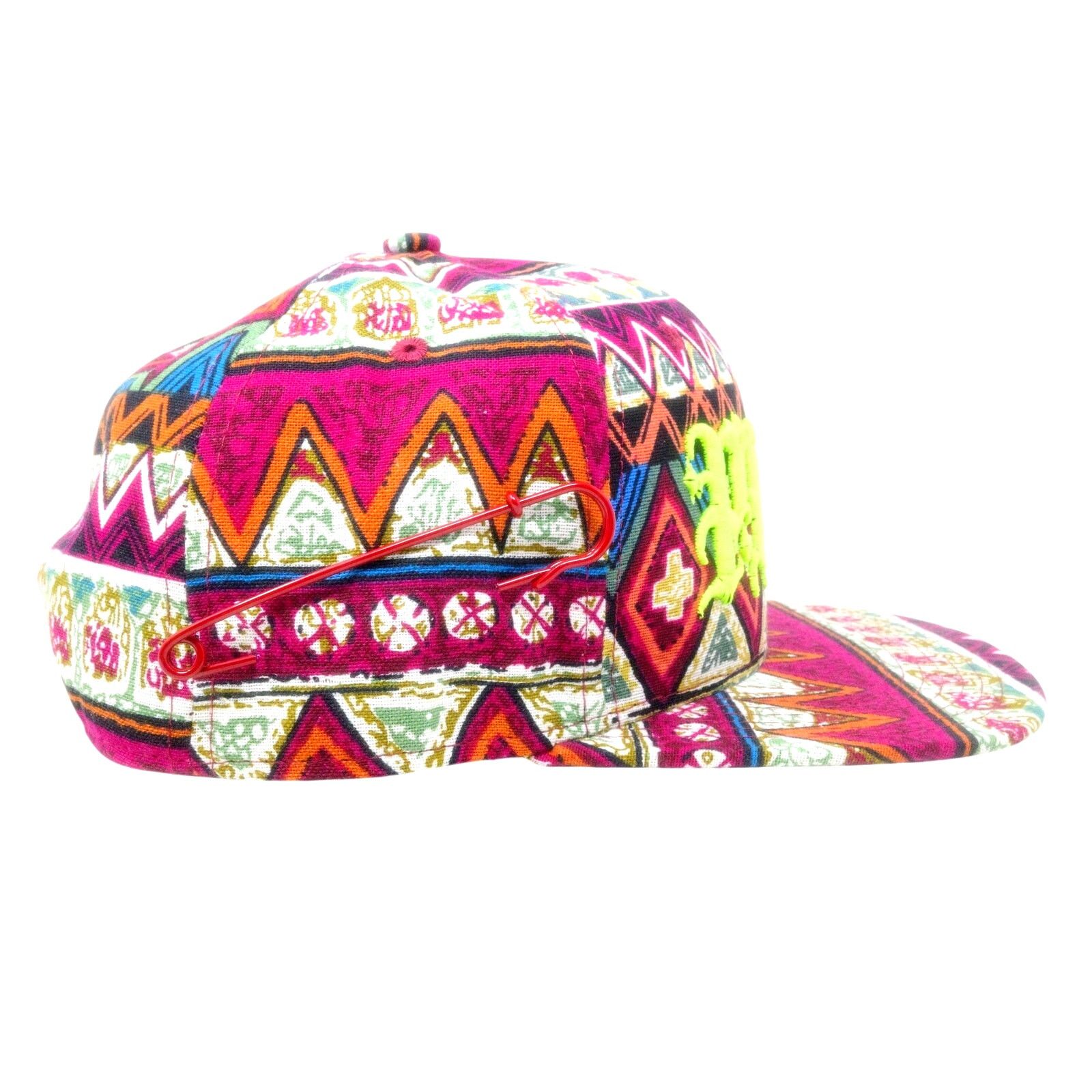 Other PUNK ® Azteca Chaotic Quilted Hat with Safety Pin Made USA Size ONE SIZE - 6 Thumbnail