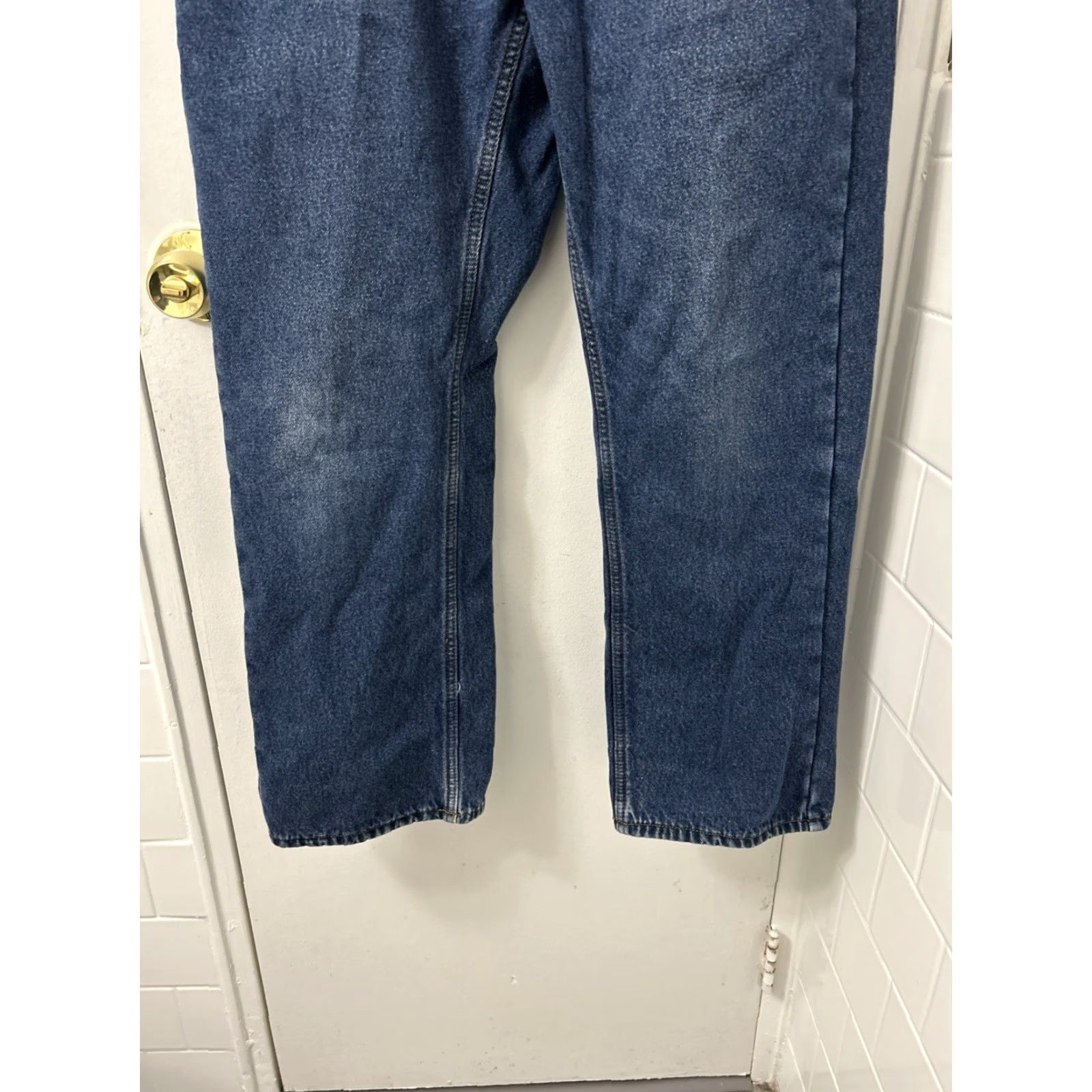Denime Berkley Jensen Jeans Mens 32x30 Blue Wash Flannel Lined Straight Denim Quality Comfort Winter Fall Size US 32 / EU 48 - 3 Thumbnail