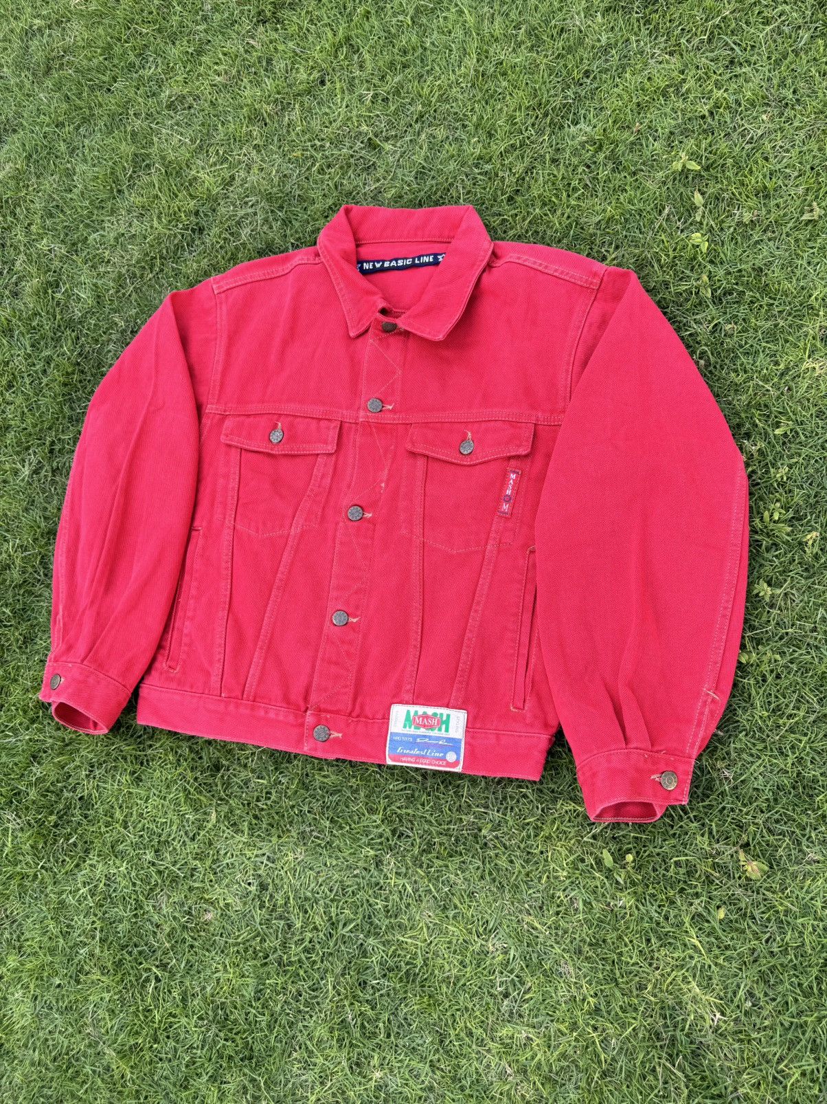 Vintage Vintage Mash red denim trucker jacket Size US M / EU 48-50 / 2 - 2 Thumbnail