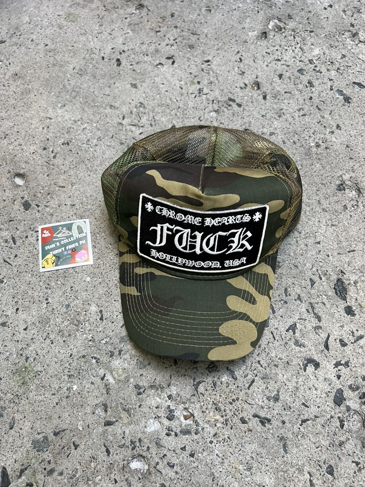 Chrome Hearts Vintage Chrome Hearts Camou FVCK Trucker Hat Size ONE SIZE - 1 Thumbnail