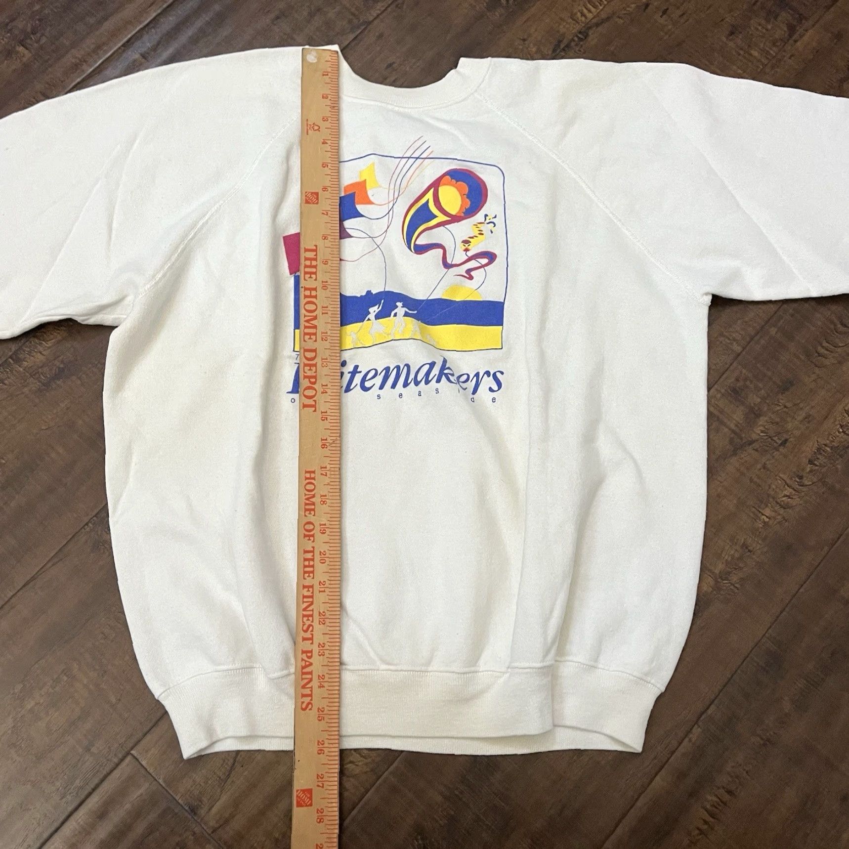 Hanes VINTAGE 1980s Hanes Pullover Sweatshirt Men XL White Ocean Beach Surf Nature Art Beach Theme Size US XL / EU 56 / 4 - 6 Thumbnail