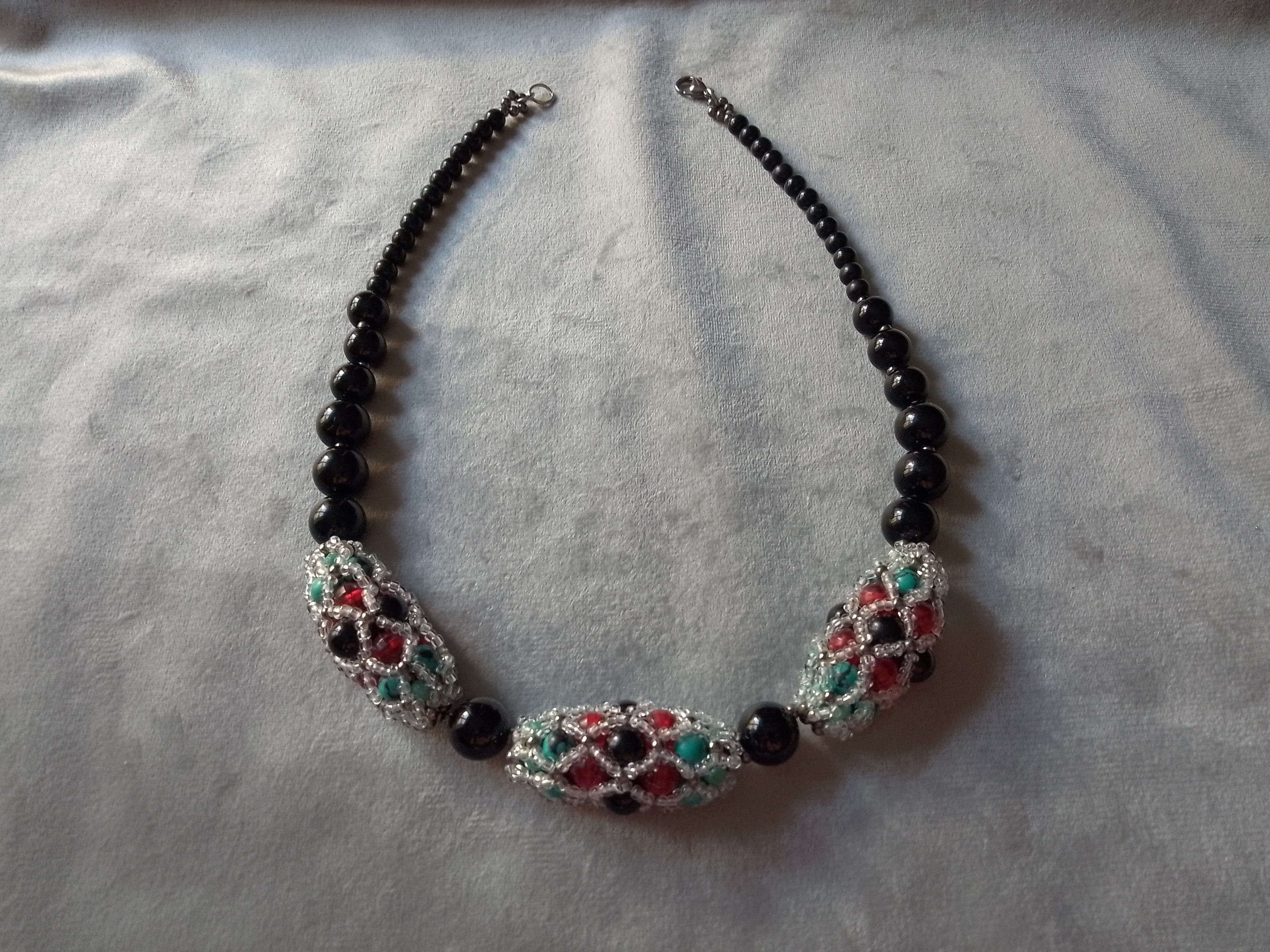 Handmade Necklace Vintage Black Pearls Tubular Classic Elegant Size ONE SIZE - 4 Thumbnail