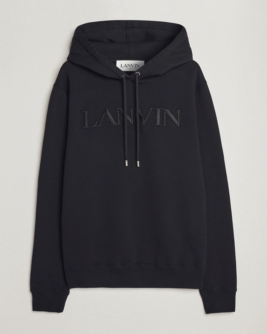 Lanvin oc11z0426 Curb Logo Hoodie in Black Size US L / EU 52-54 / 3 - 1 Thumbnail