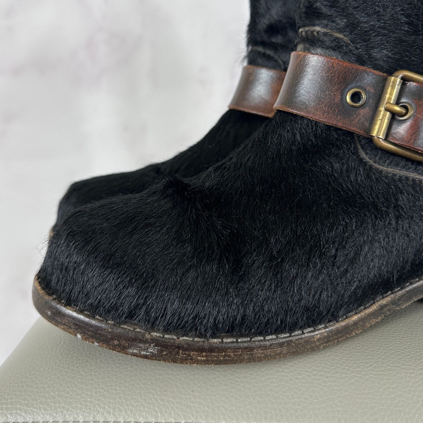 Buttero Black Pony Hair Biker Boot Size US 8 / IT 38 - 3 Thumbnail
