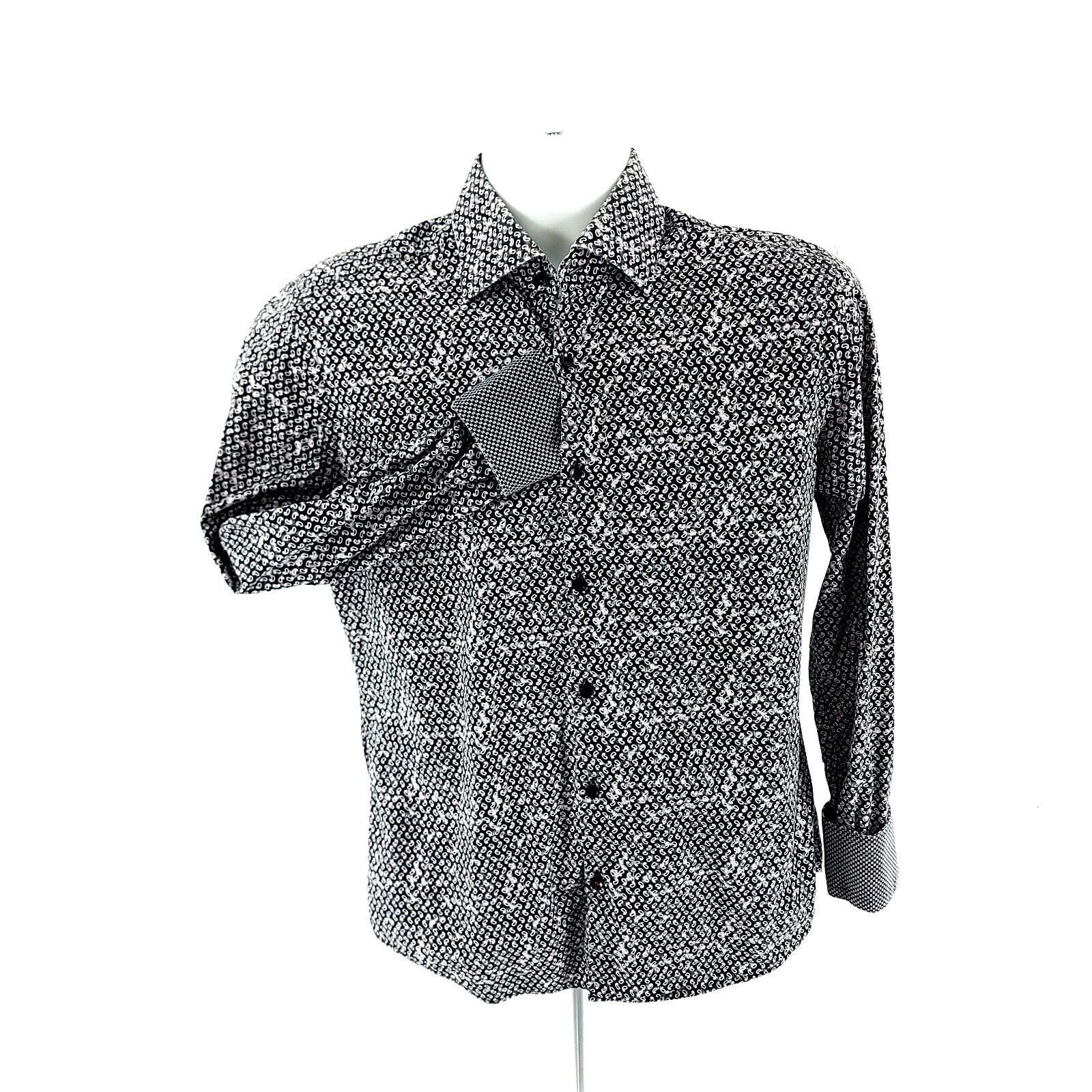 Stone Rose Stone Rose Size 2 Men's Paisley Gray Flip Cuff Cotton Collar Size US XS / EU 42 / 0 - 4 Thumbnail