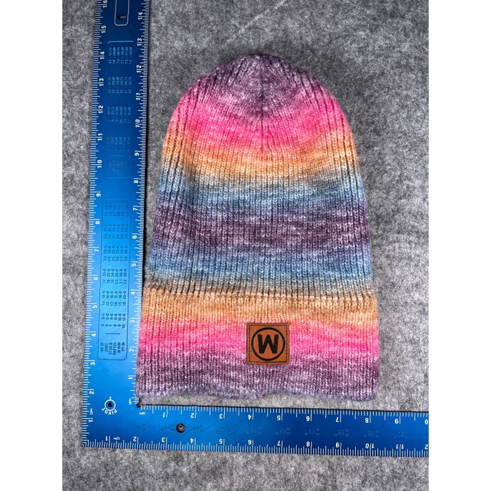 Vintage Simply Malia Made Beanie Women One Size Pink Orange Purple Knit Acrylic Ombre Hat Womens Beanie Size ONE SIZE - 5 Thumbnail
