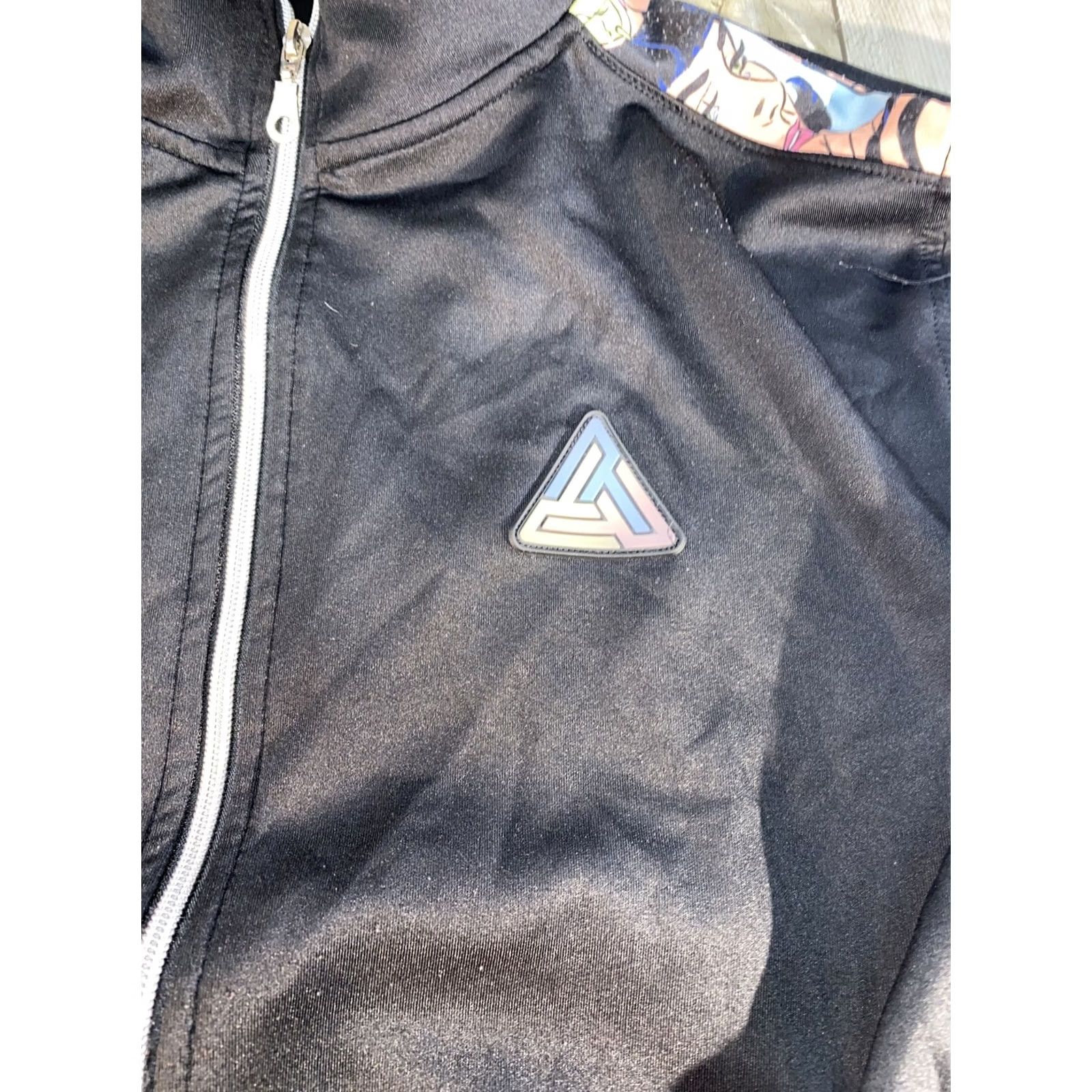 Black Pyramid Black Pyramid Jacket Track Jacket Zip-Up Varsity Comic Print Mens XL Black Size US XL / EU 56 / 4 - 2 Thumbnail