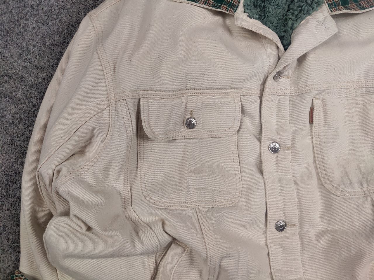 If Six Was Nine × Le Grande Bleu (L.G.B.) Masonprince Studios Design Beige Denim Fur Oversized Jacket Size US L / EU 52-54 / 3 - 8 Thumbnail