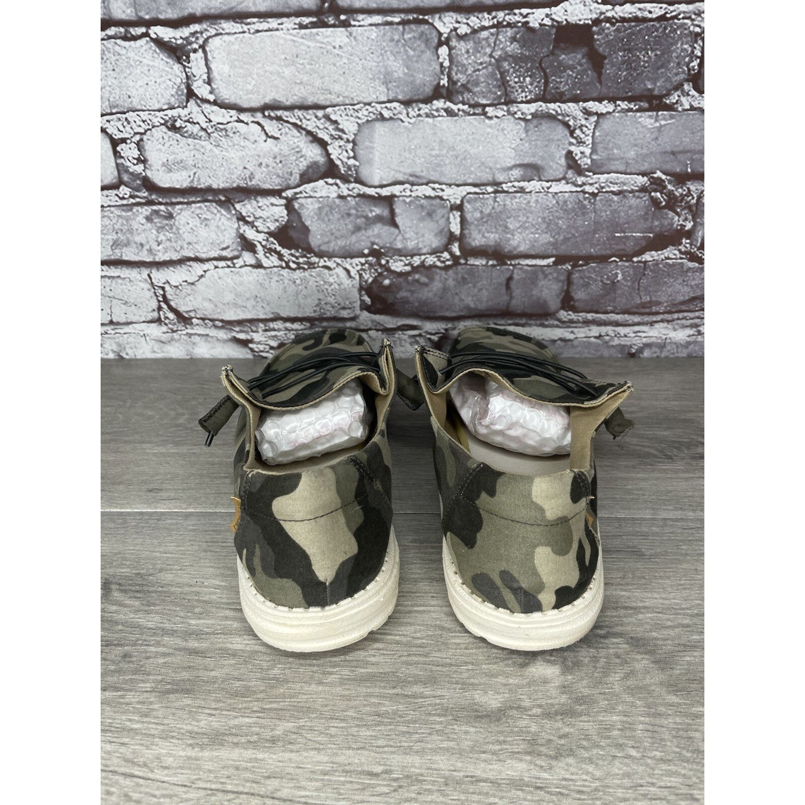 Other Hey Dude Wendy Camo Green Brown Canvas Sneakers Shoes Women' Size US 9 / IT 39 - 3 Thumbnail