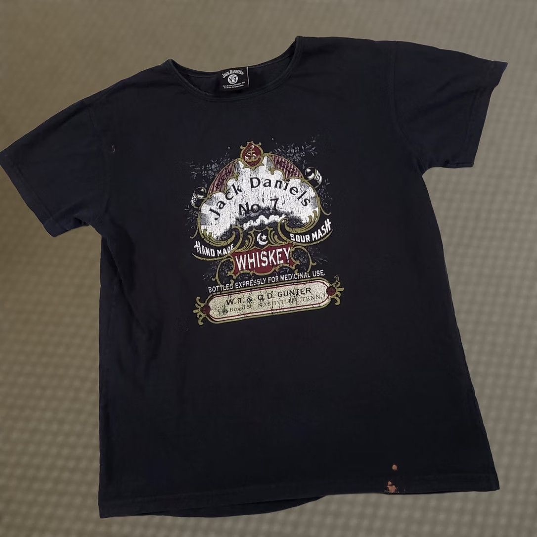 J Brand VINTAGE Jack Daniels Old No 7 Brand Graphic T-Shirt Women's Large Black Whisky Grunge Ladies Shirt Size L / US 10 / IT 46 - 1 Thumbnail