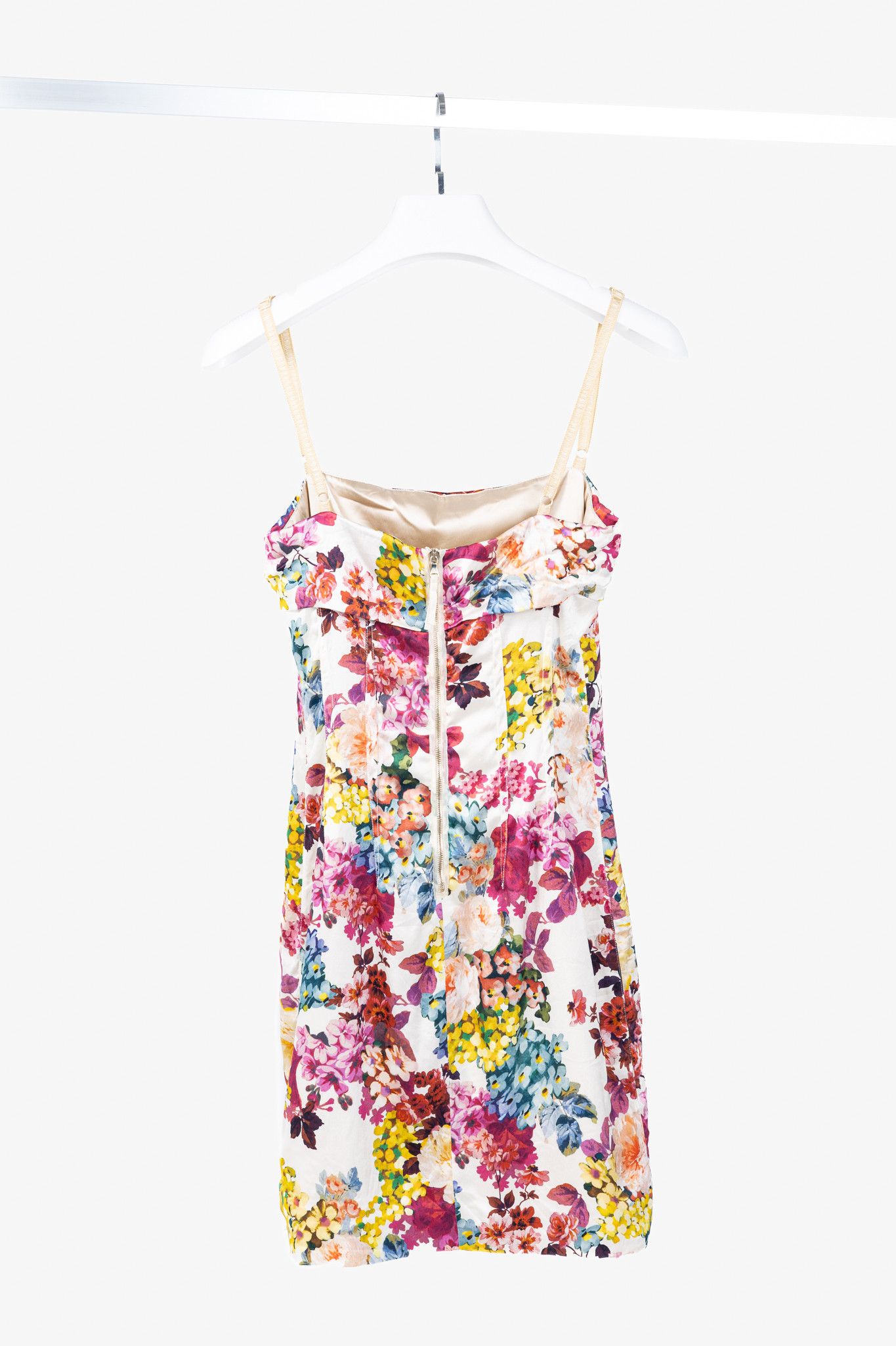 Dolce & Gabbana D&G Dolce & Gabbana SS/11 White Floral Silk-Satin Mini Dress Size S / US 4 / IT 40 - 2 Thumbnail
