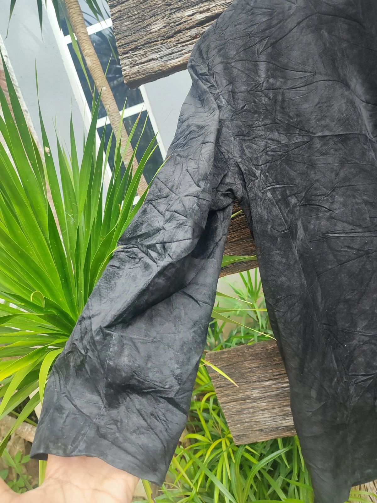 Designer × Vintage Vintage Italy Mode Long Jacket –Real Leather Collar Size US L / EU 52-54 / 3 - 7 Thumbnail
