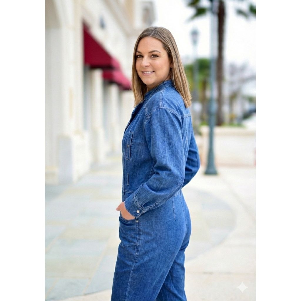 Unknown London Vintage 90s Fashion Nova Denim Jumpsuit Work Coveralls 3XL Size 42" / US 20 - 5 Thumbnail
