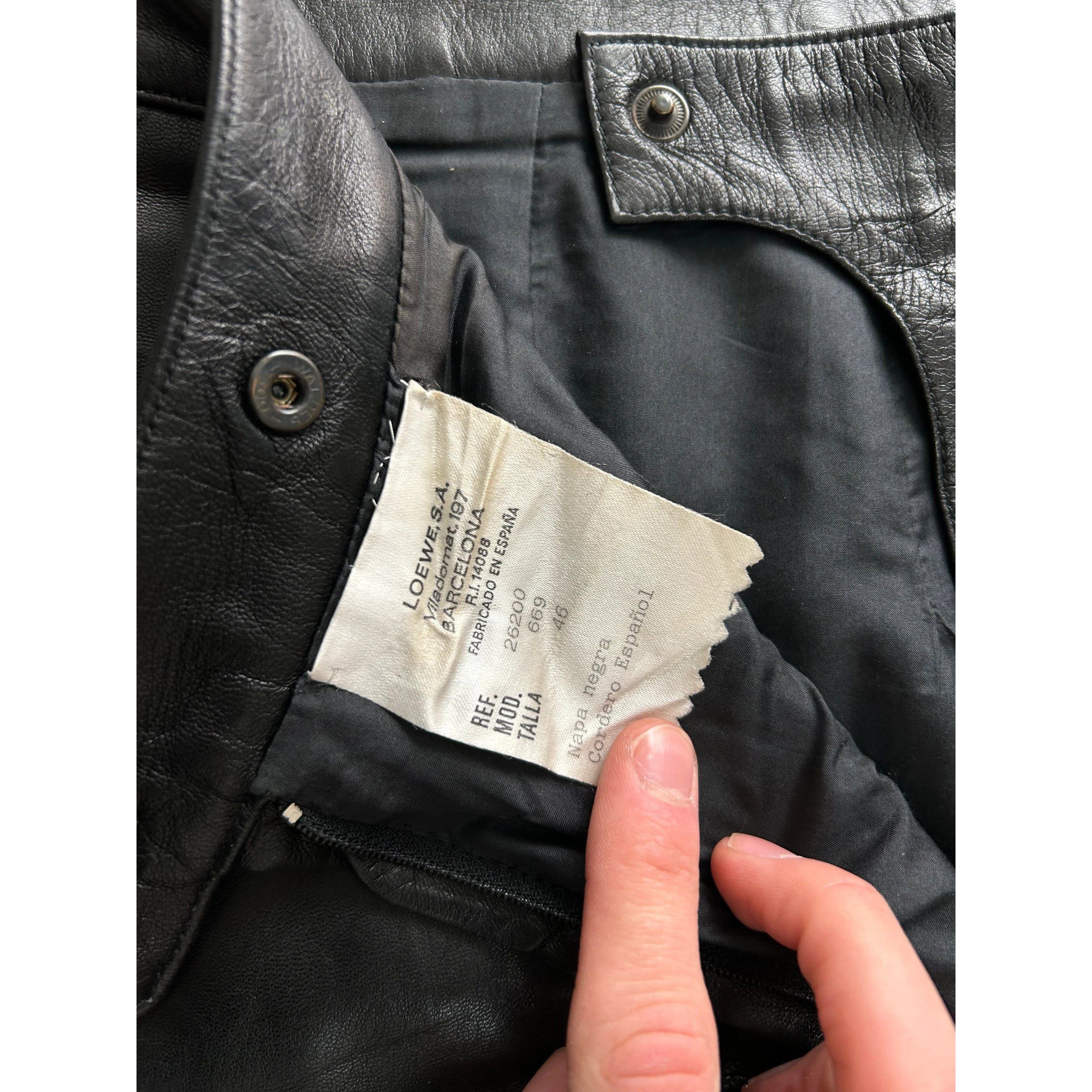 Loewe Loewe 1990's Black Leather Pants Size US 31 - 9 Thumbnail