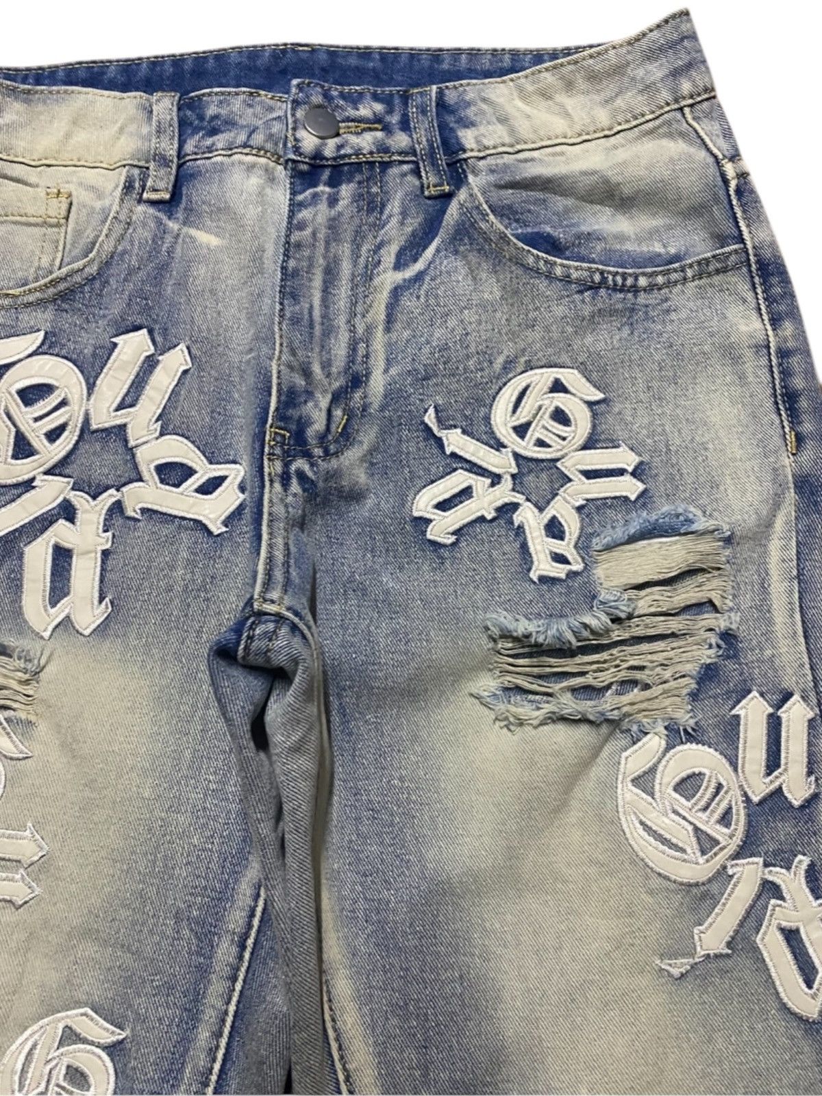 Japanese Brand Crazy Wash Japanese Brand Chrome heart Style Slim Fit Jeans Size US 30 / EU 46 - 8 Thumbnail