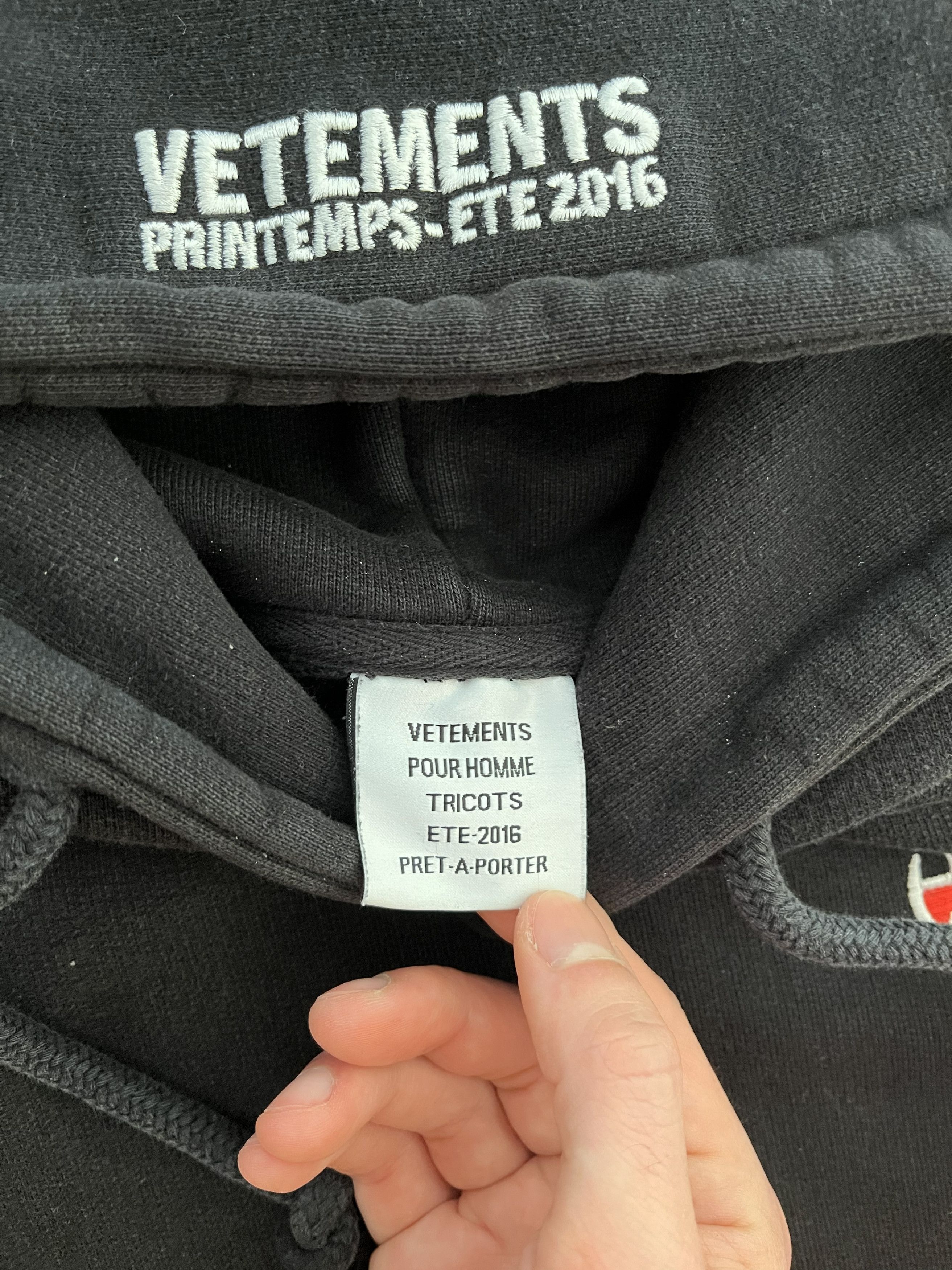 Vetements SS16 Vetements Champion OG Hoodie Size US M / EU 48-50 / 2 - 5 Thumbnail