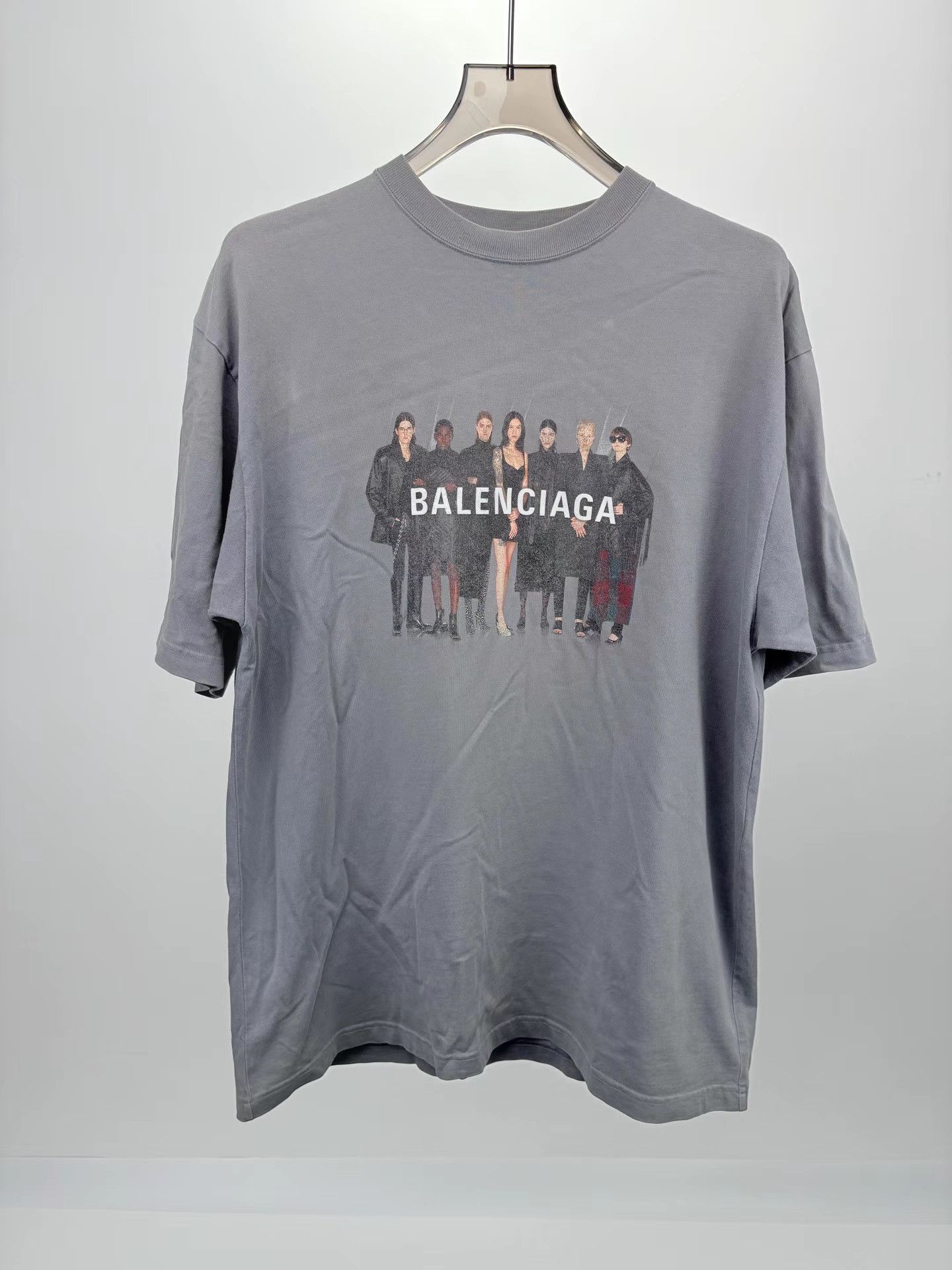Balenciaga BALENCIAGA Gray Portrait Print Short Sleeve K1 Size US XS / EU 42 / 0 - 1 Thumbnail