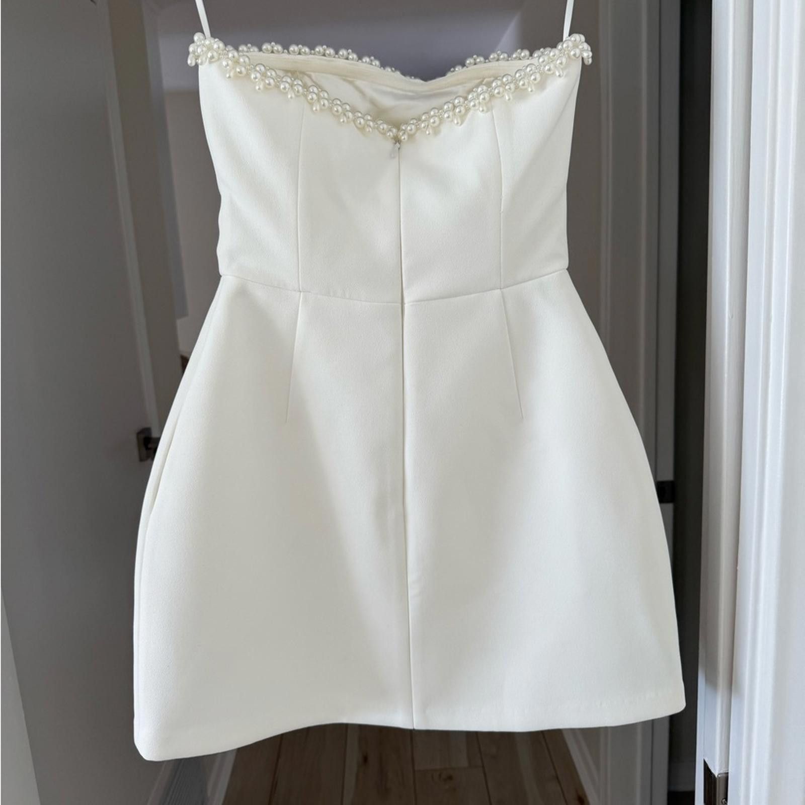 Other NADINE MERABI White Embellished Strap Dress Size S / US 4 / IT 40 - 4 Thumbnail