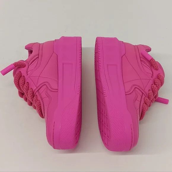 Valentino Valentino One Stud XL Fuchsia Leather Sneakers -EU37.5/US7.5 Size US 7.5 / IT 37.5 - 6 Thumbnail