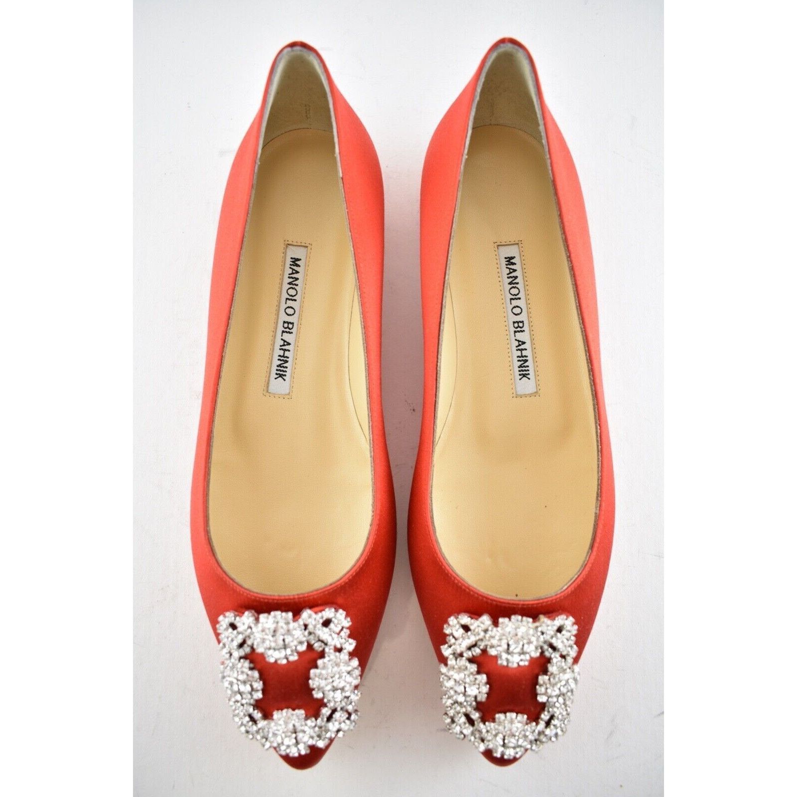 Manolo Blahnik Hangisi Satin Silver Jewel Buckle Ballerina Ballet Flat 36 Size US 6 / IT 36 - 8 Thumbnail