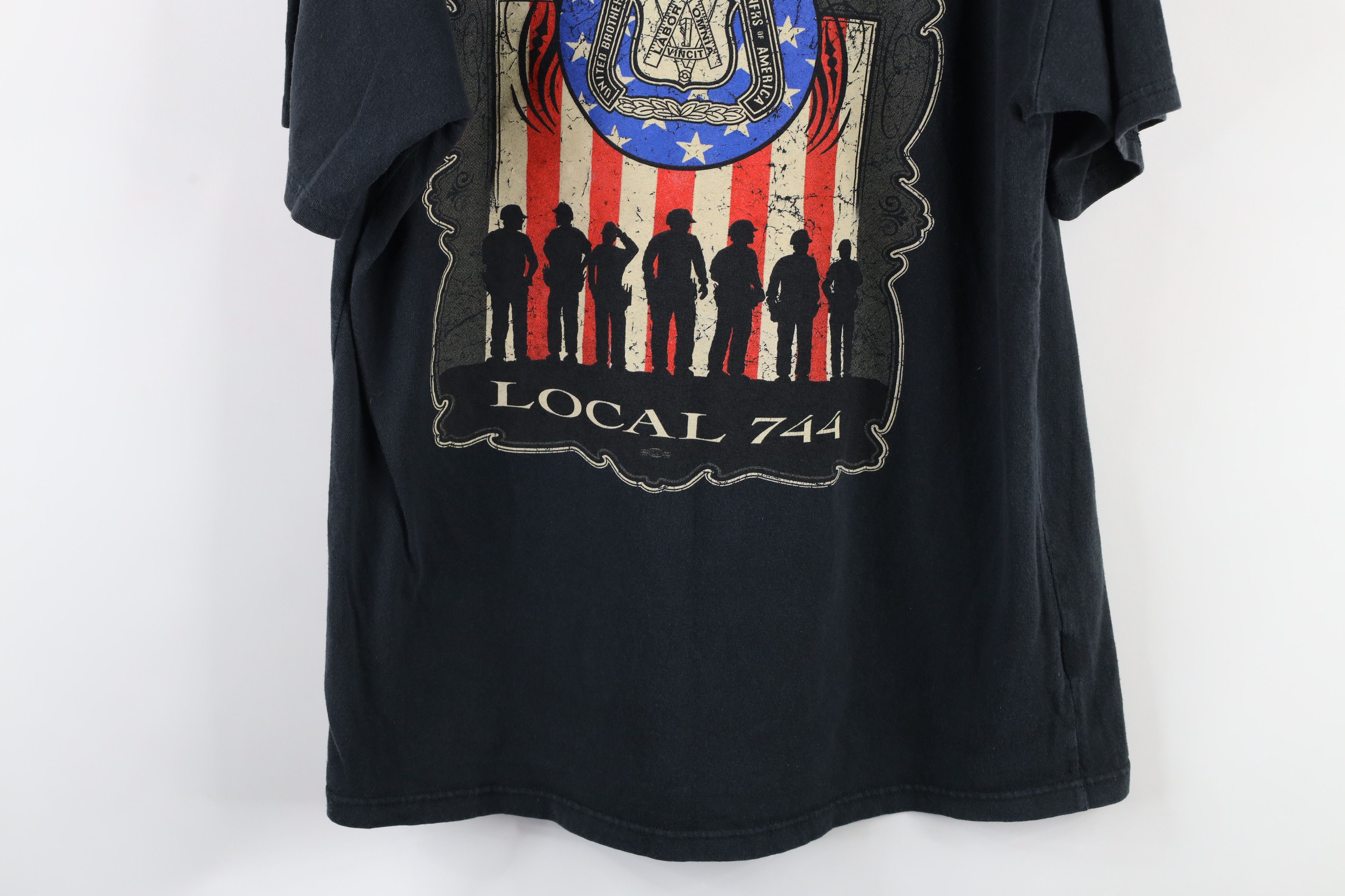 Vintage Vintage 90s 744 Union Carpenters and Joiners T-Shirt Black Size US XL / EU 56 / 4 - 14 Thumbnail