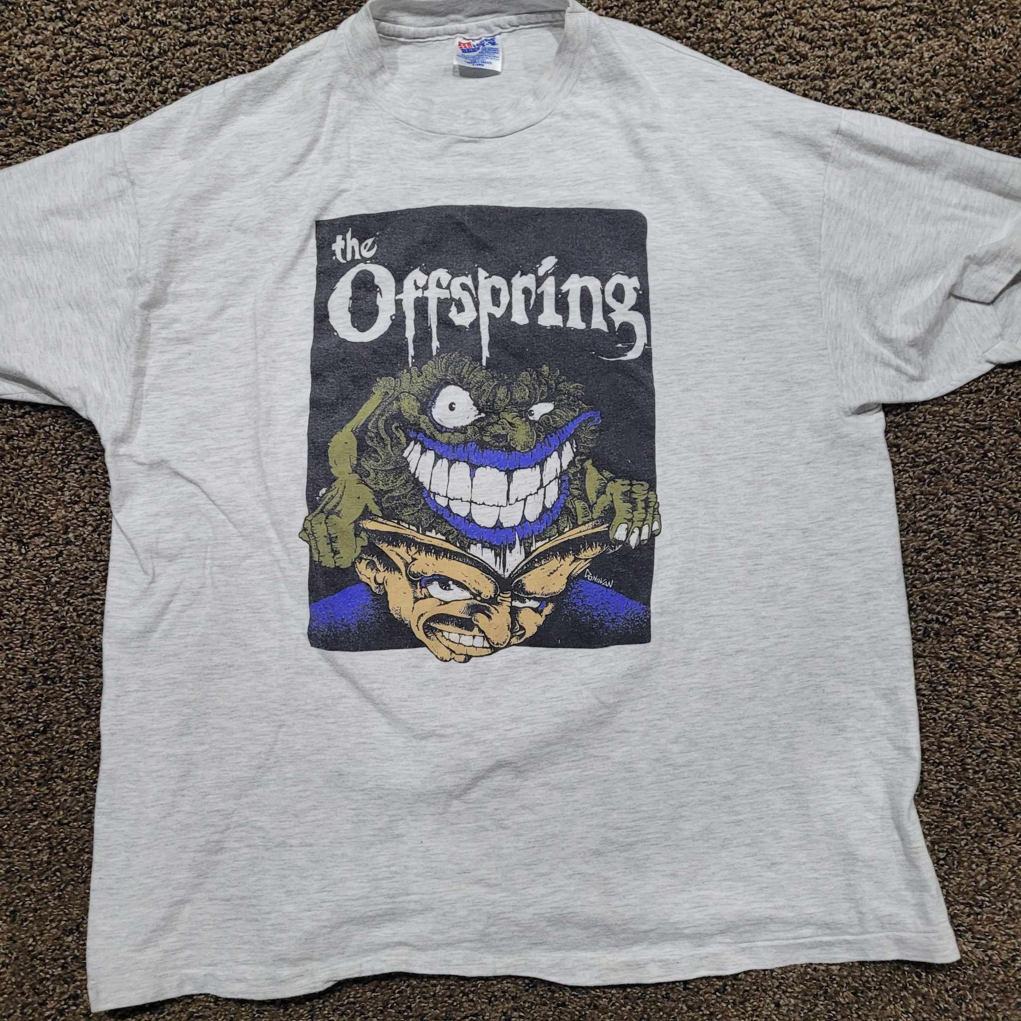 image of Band Tees x Vintage 1994 The Offspring Brain Removal Vintage in Grey, Men's (Size XL)