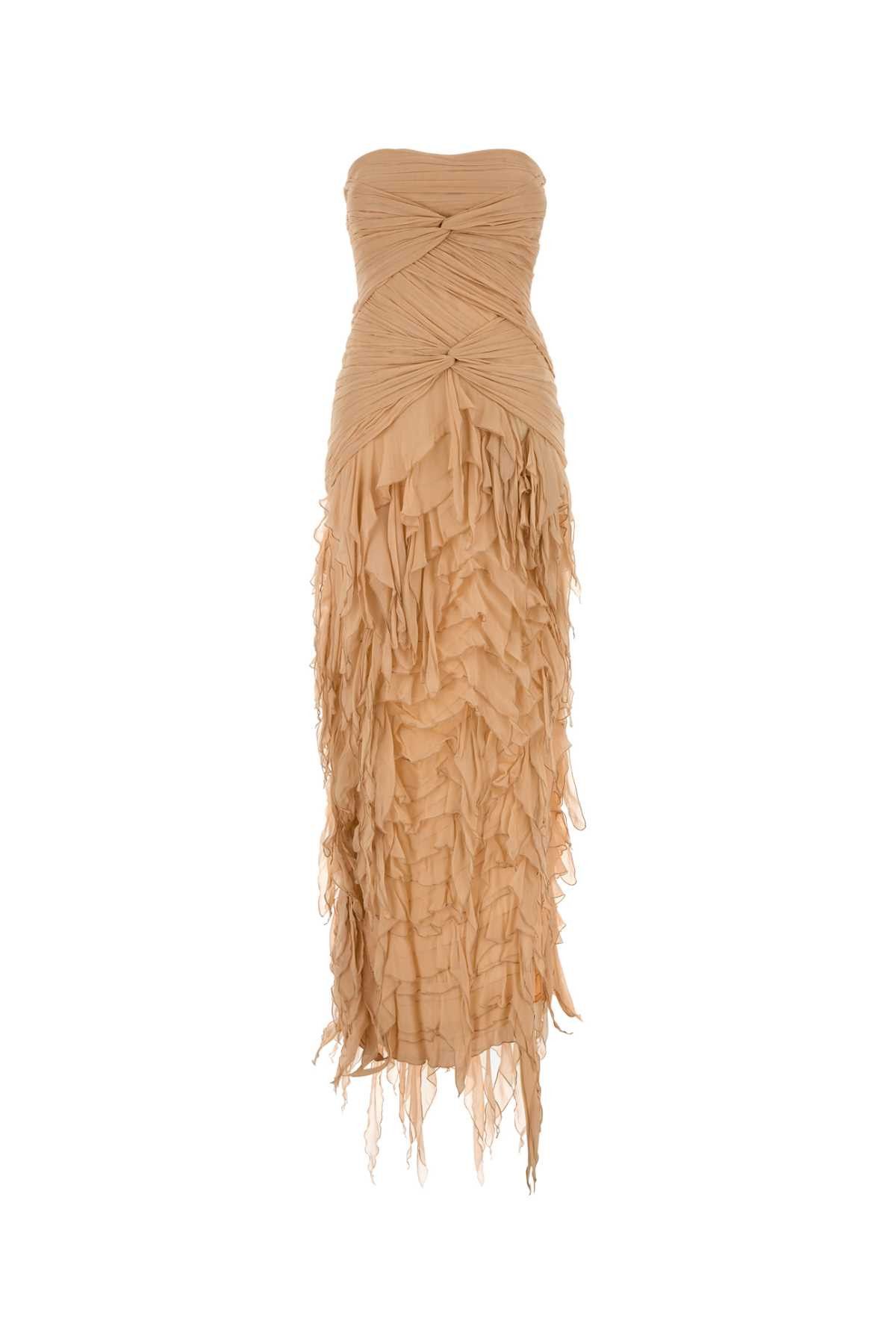 Blumarine Skin Pink Georgette Long Dress Size S / US 4 / IT 40 - 1 Thumbnail