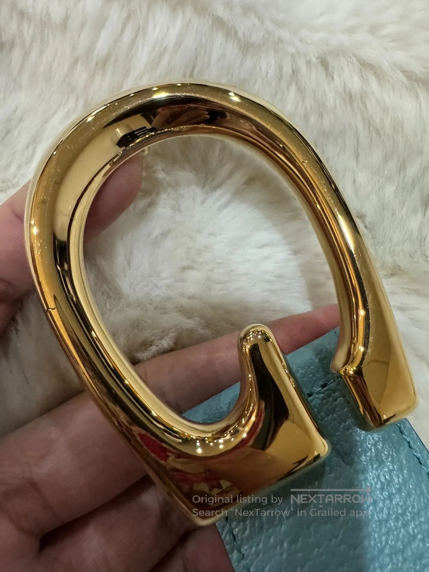 Gucci Guicci size 85 Gold buckle color-blocked waist belt| Size ONE SIZE - 4 Thumbnail