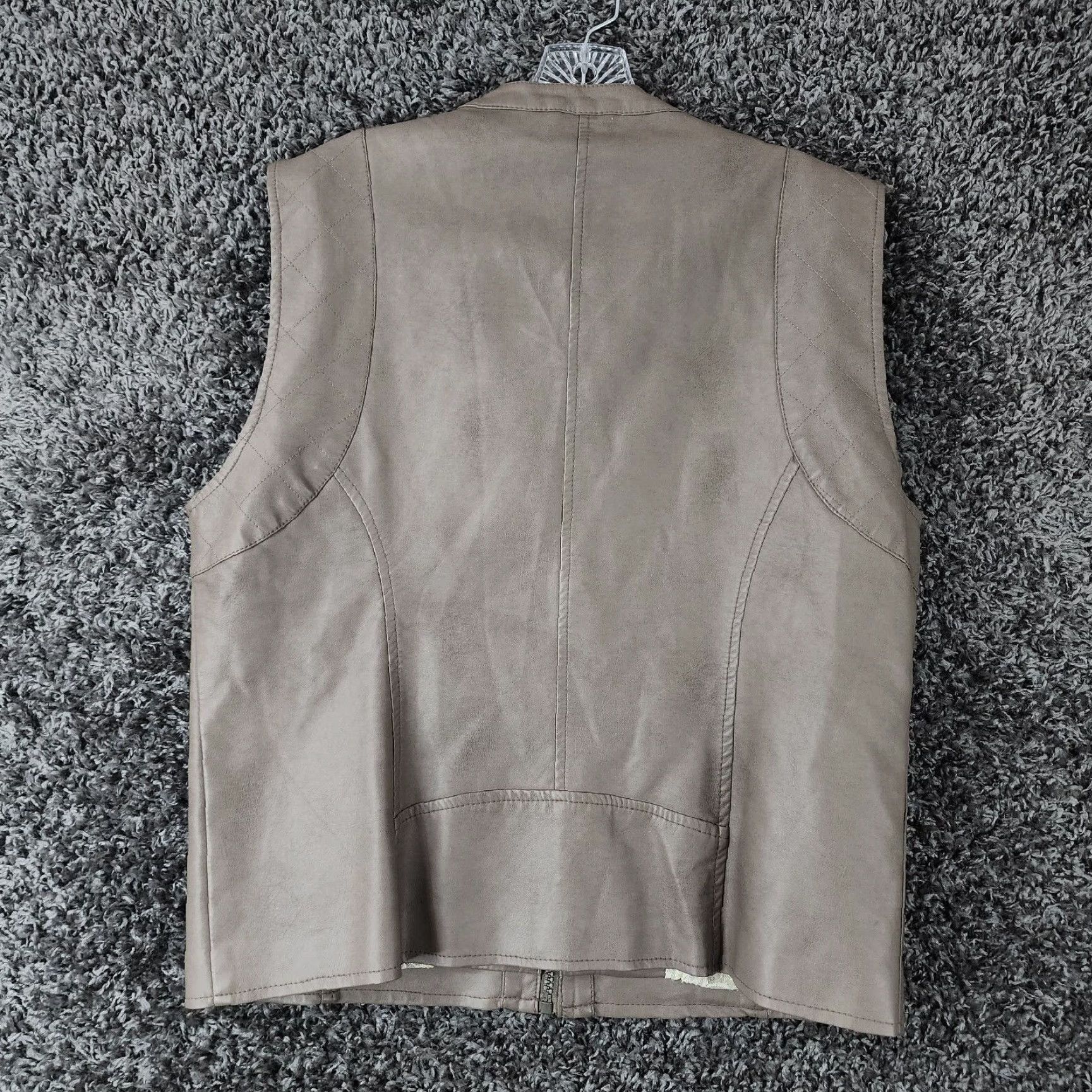 Vintage Vanity Vest Womens L-XL Beige Full Zip Polyurethane Size L / US 10 / IT 46 - 7 Thumbnail