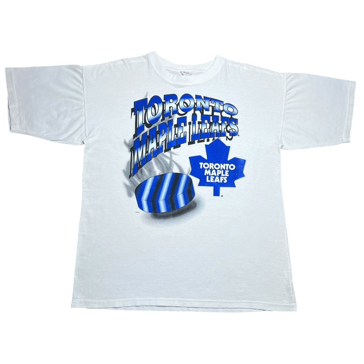 NHL Vintage 90s NHL Toronto Maple Leafs Hockey Spell Out T-Shirt Size US XL / EU 56 / 4 - 1 Thumbnail