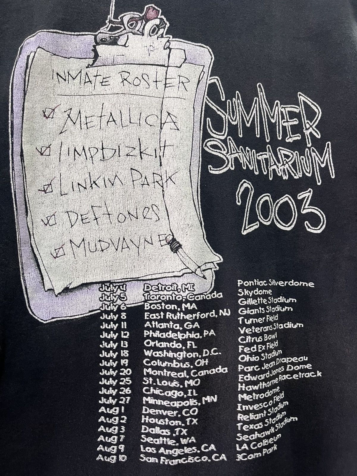 Metallica Vintage 2003 Metallica Summer SanitariumDeftones Linkin Park Size US M / EU 48-50 / 2 - 7 Thumbnail